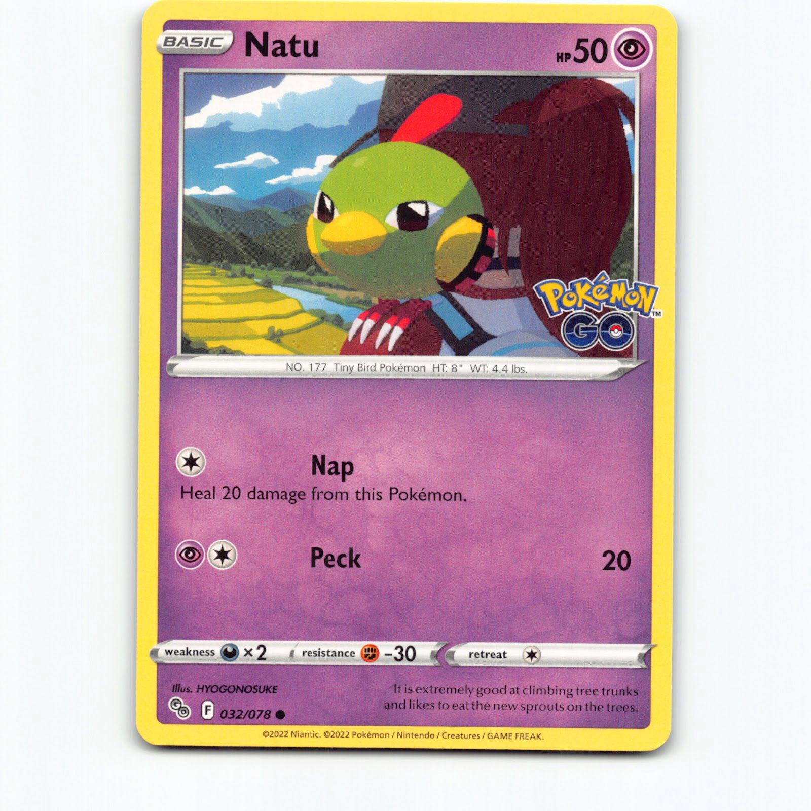 Natu 032/078 Pokémon PGO EN Pokémon GO Pokemon Kort Sword & Shield