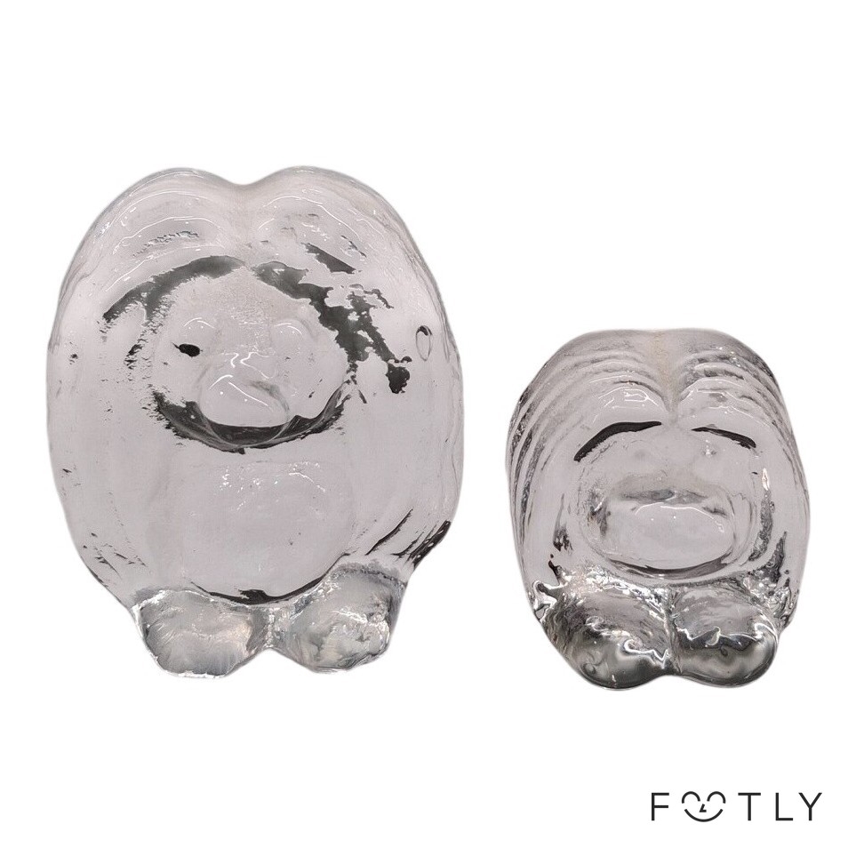 Bergdala Troll 2 st Glastroll Skulptur Troll figur Glasbruk Retro Konstglas
