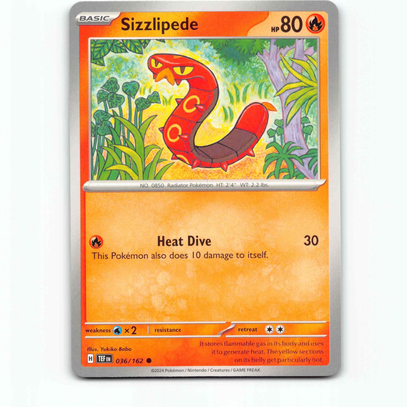 Sizzlipede 036/162 Pokémon TEF EN Temporal Forces Pokemon Kort Scarlet & Violet