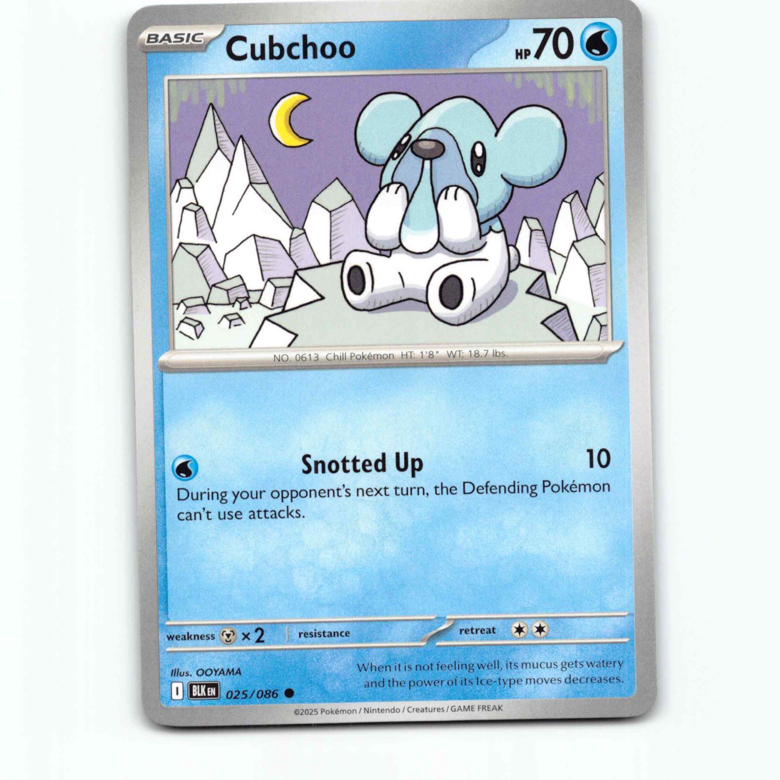 Cubchoo 025/086 Pokémon BLK EN Black Bolt Pokemon Kort Scarlet & Violet