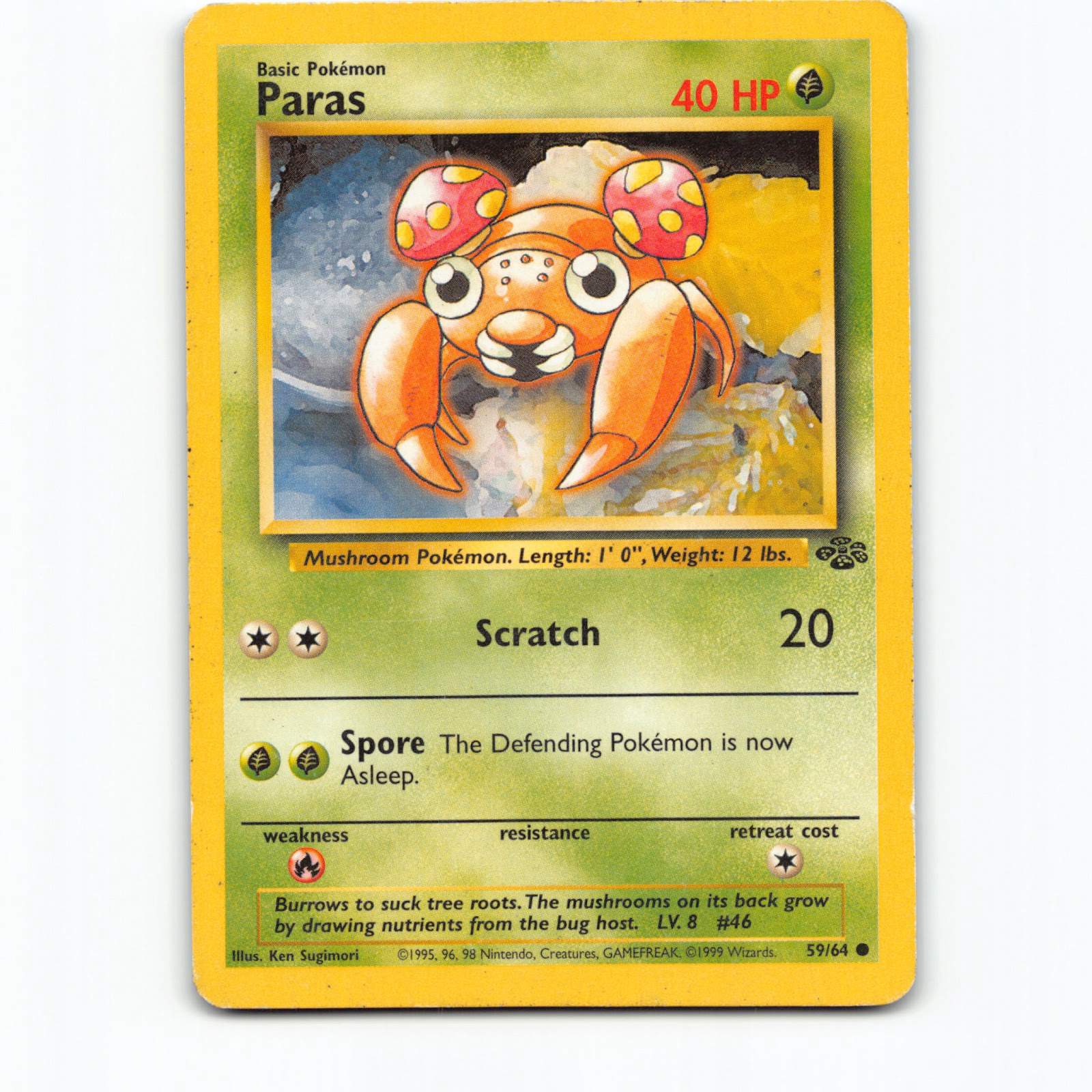 Pokémon Paras JU EN 059/064 Pokemon Kort Jungle Wizards of The Coast