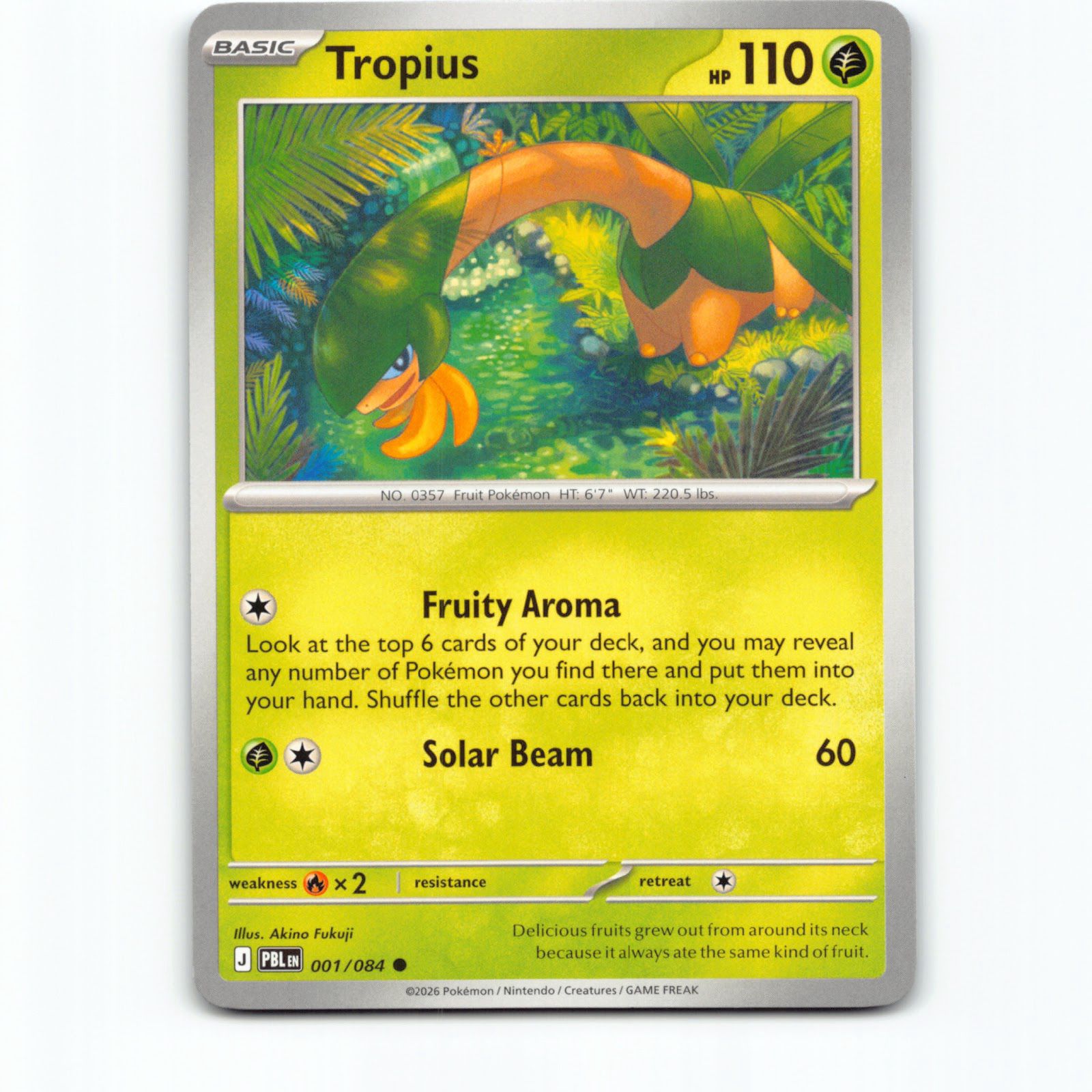 Pokémon Tropius PBL EN 001/084 Pokemon Kort Pitch Black Mega Evolution