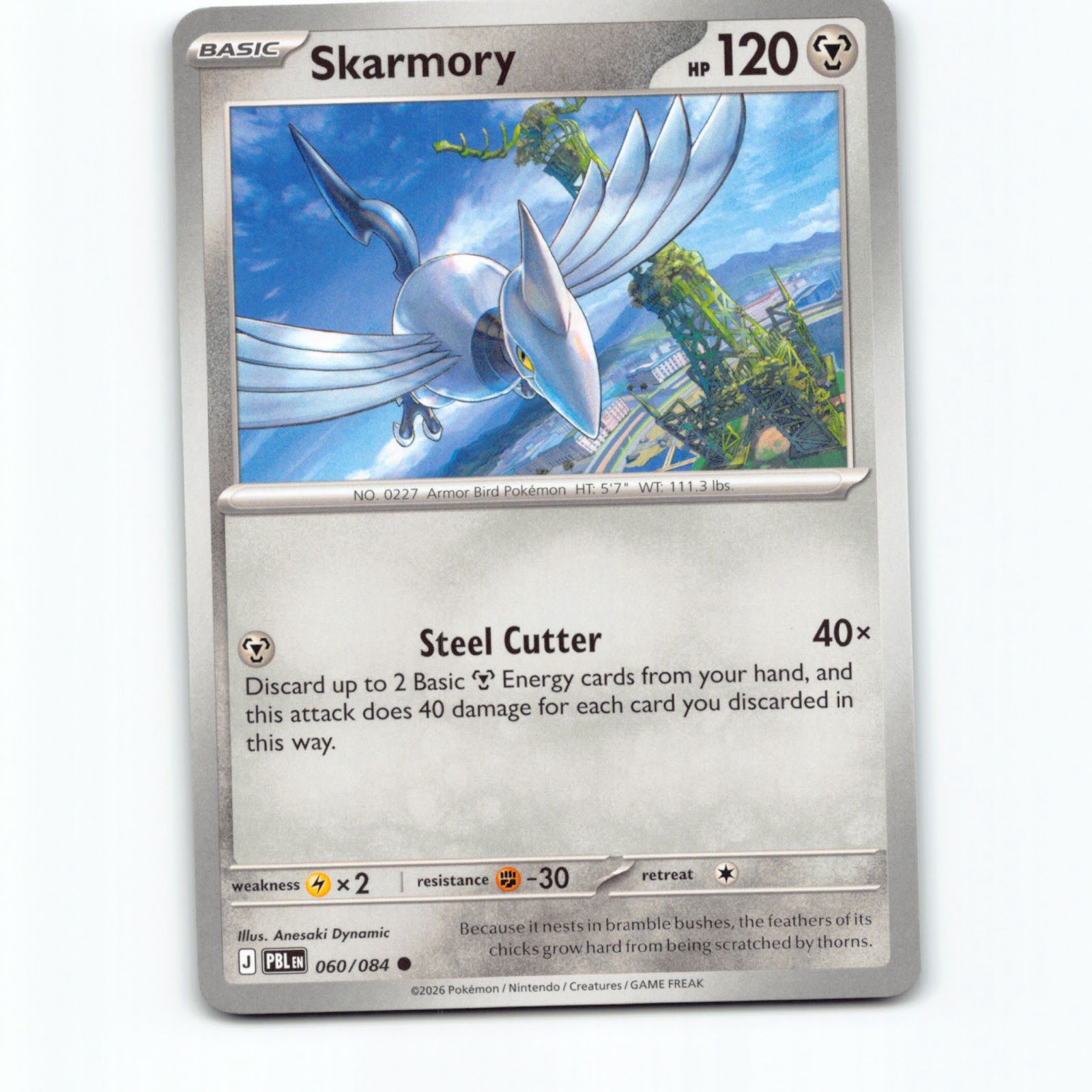 Pokémon Skarmory PBL EN 060/084 Pokemon Kort Pitch Black Mega Evolution