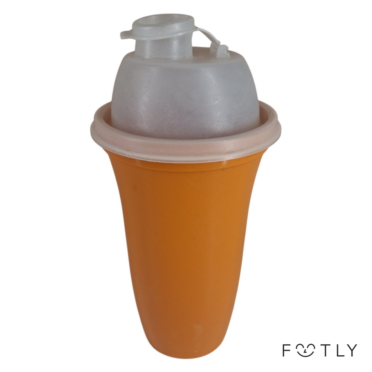 Tupperware 564-49 Shaker Retro Plast Orange Mixer Bägare Dryckesbehållare