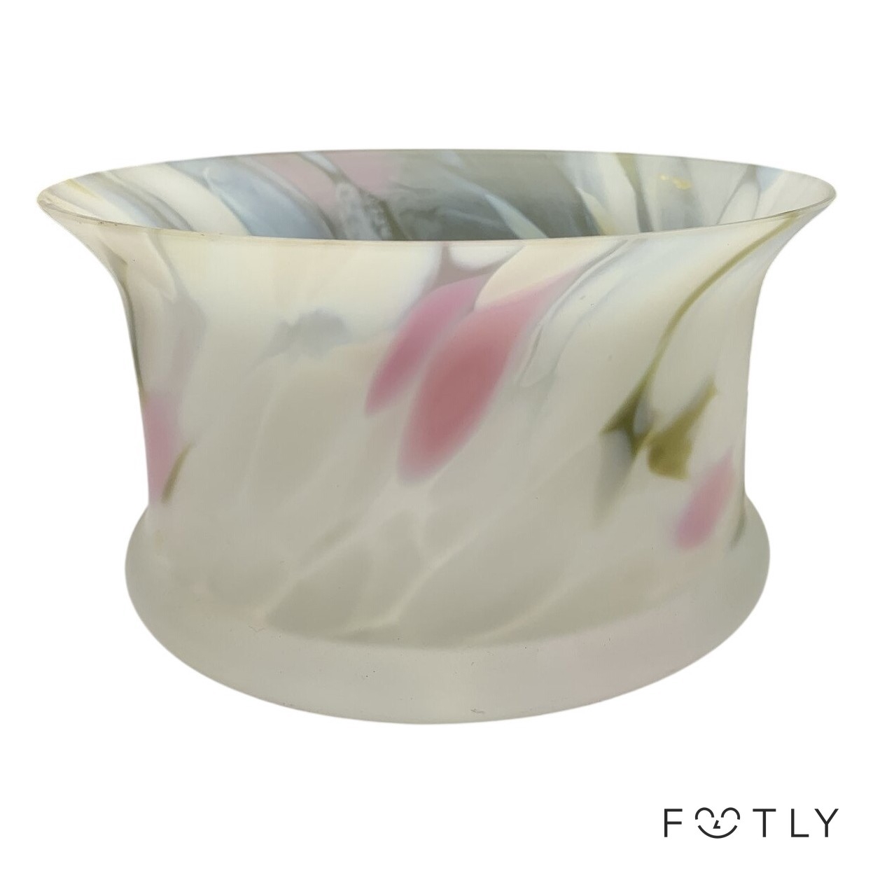 Boda Zelda Monica Backström Skål Vas Glas Vit Rosa Grön Mönstrad Vintage Design