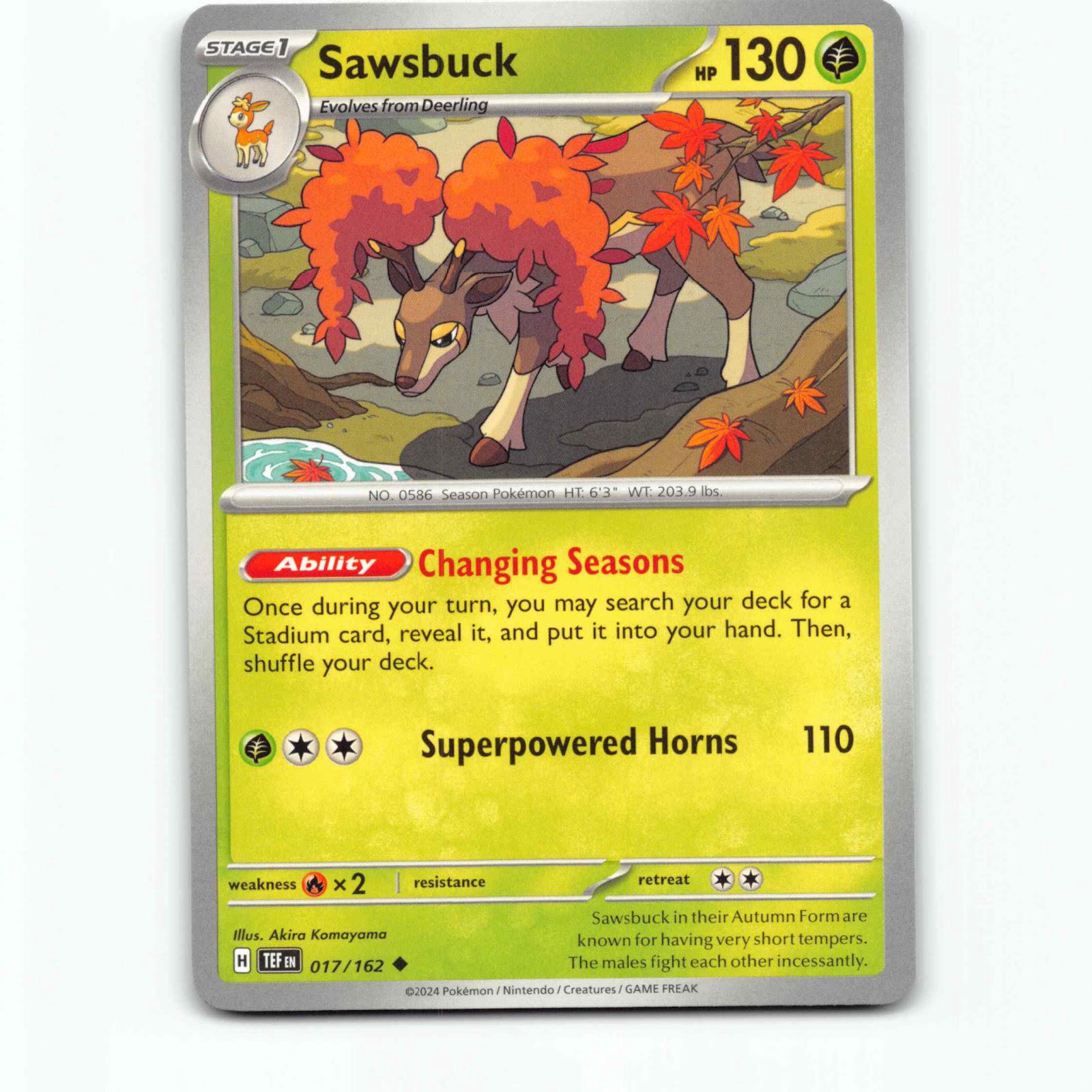 Sawsbuck 017/162 Pokémon TEF EN Temporal Forces Pokemon Kort Scarlet & Violet