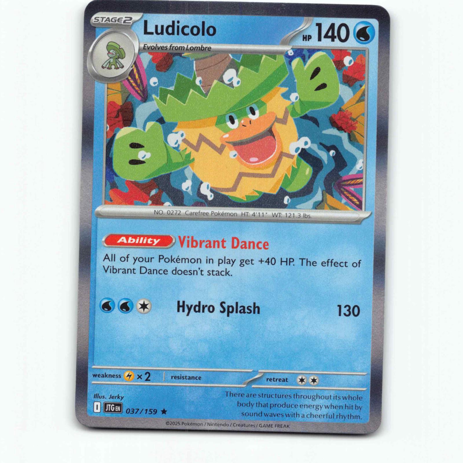Ludicolo 037/159 Pokémon Holo JTG EN Journey Together Pokemon Kort Scarlet & Vio