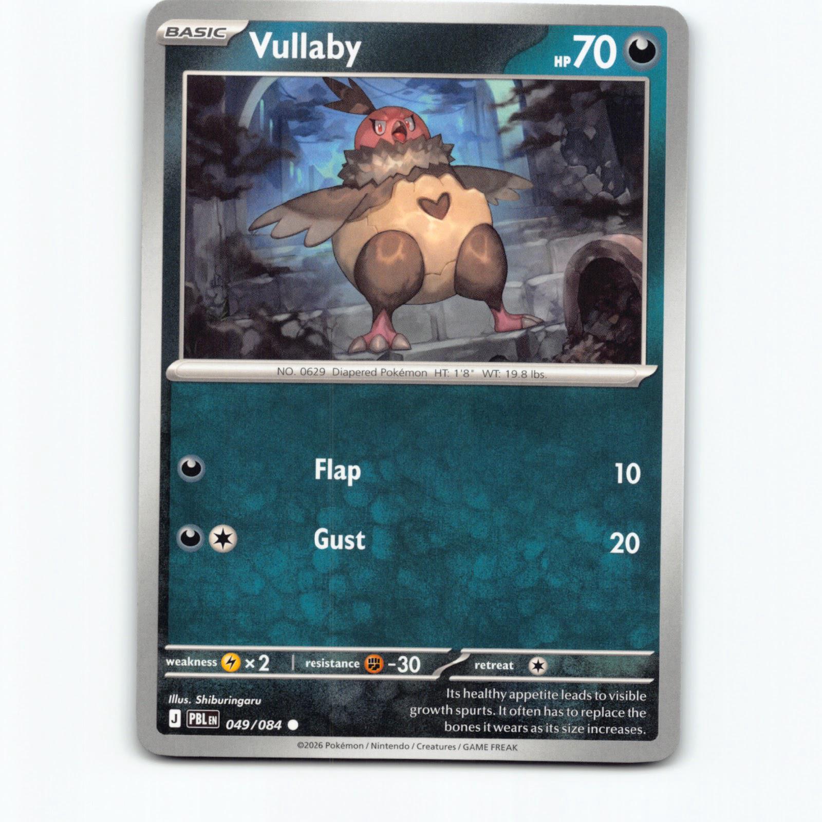 Pokémon Vullaby PBL EN 049/084 Pokemon Kort Pitch Black Mega Evolution
