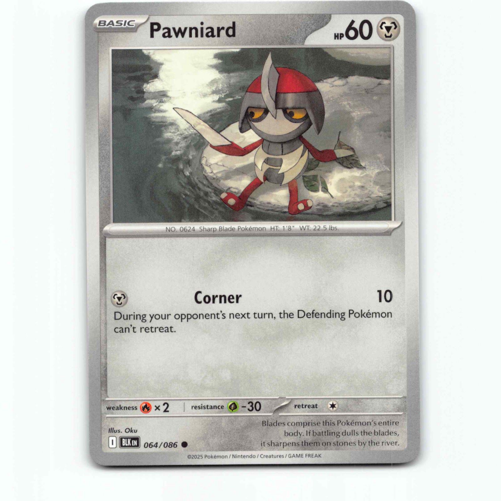 Pawniard 064/086 Pokémon BLK EN Black Bolt Pokemon Kort Scarlet & Violet