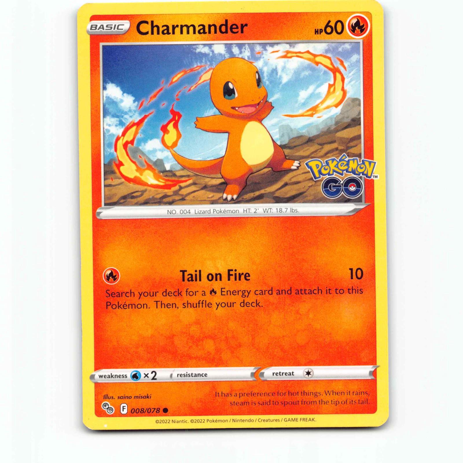 Charmander 8 Pokémon PGO EN 008/078 Pokemon GO Pokemon Kort Sword & Shield