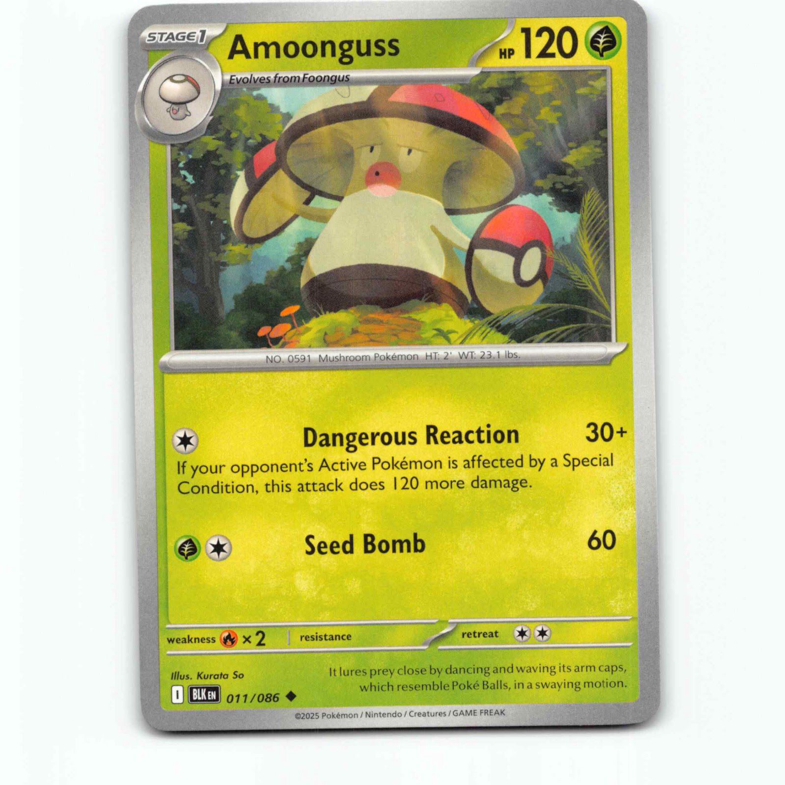 Amoonguss 011/086 Pokémon BLK EN Black Bolt Pokemon Kort Scarlet & Violet