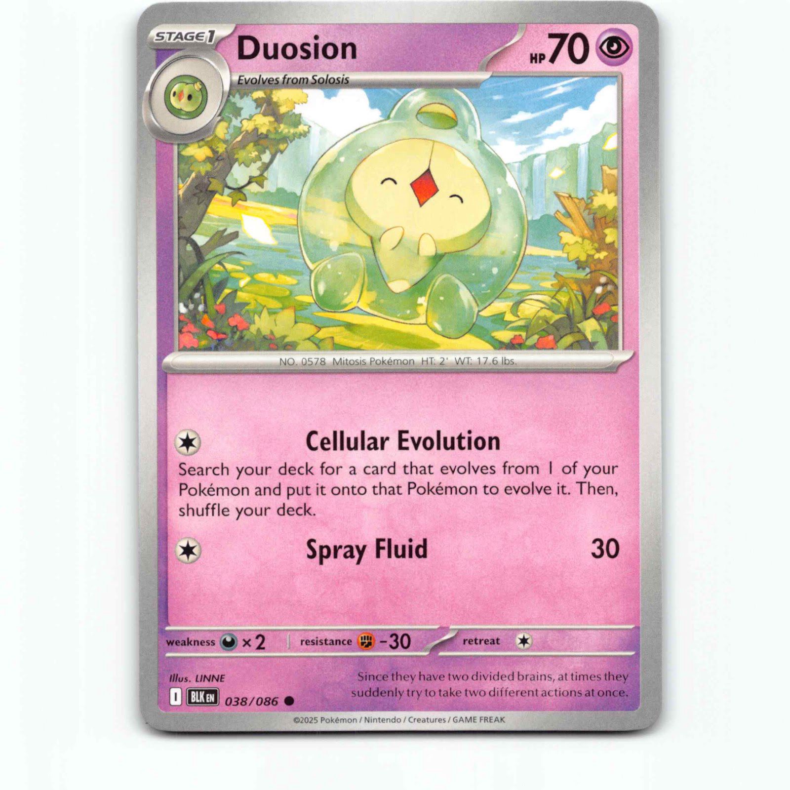 Duosion 038/086 Pokémon BLK EN Black Bolt Pokemon Kort Scarlet & Violet