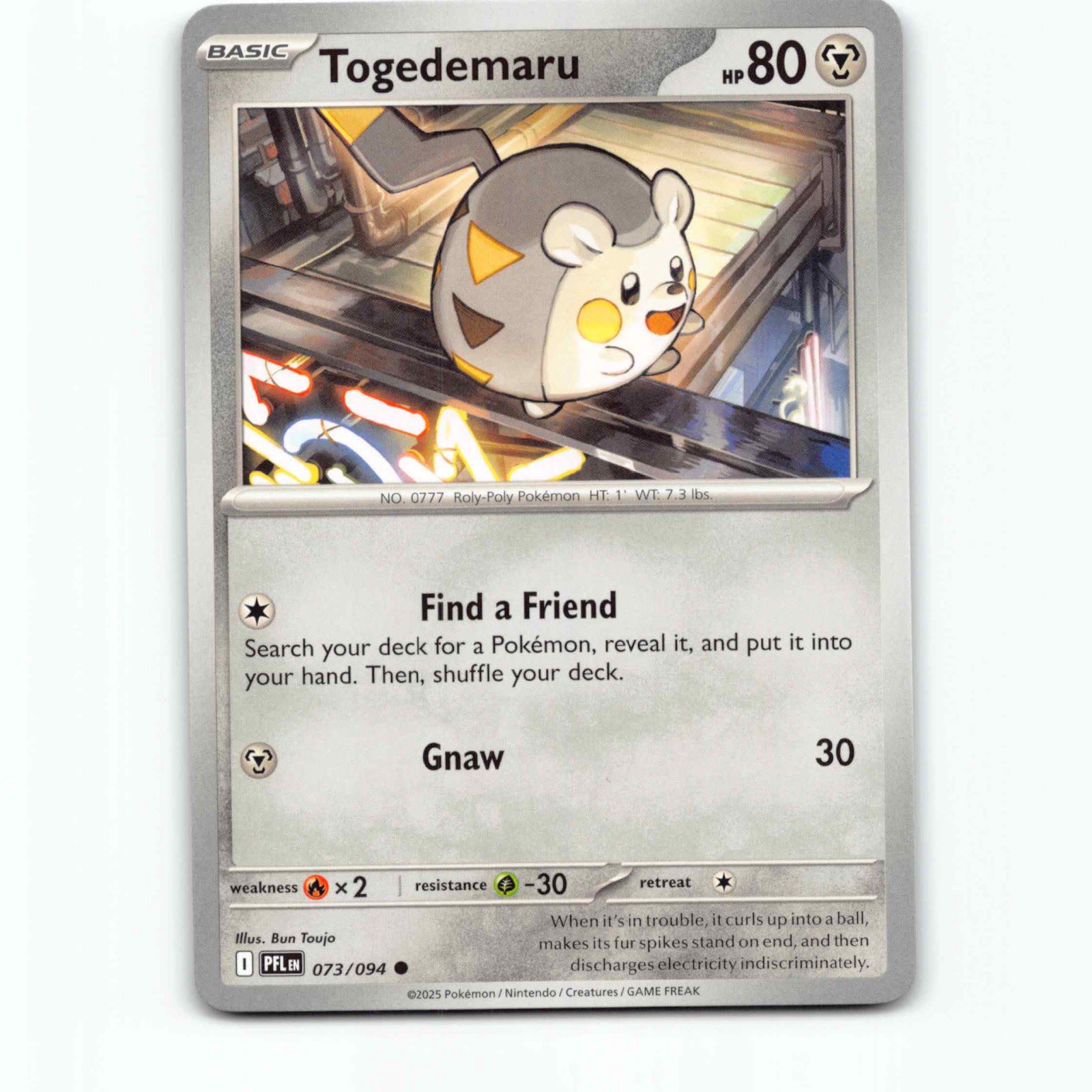 Togedemaru 073/094 Pokémon PFL EN Phantasmal Flames Pokemon Kort Mega Evolution