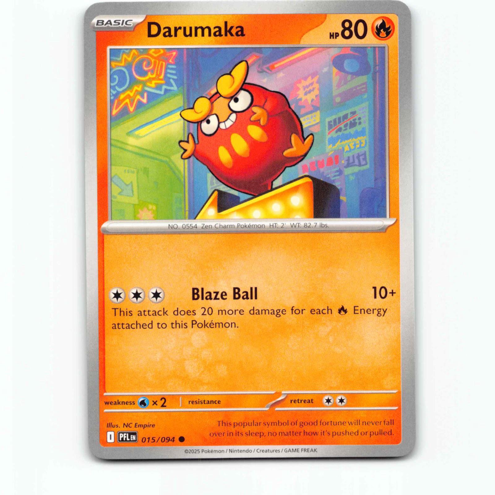 Darumaka 015/094 Pokémon PFL EN Phantasmal Flames Pokemon Kort Mega Evolution