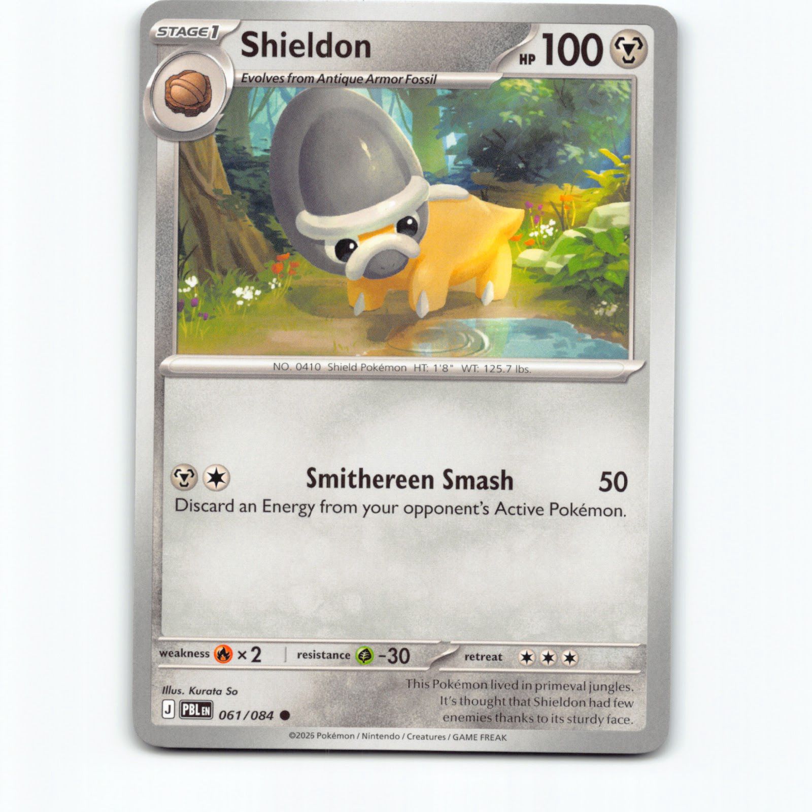 Pokémon Shieldon PBL EN 061/084 Pokemon Kort Pitch Black Mega Evolution