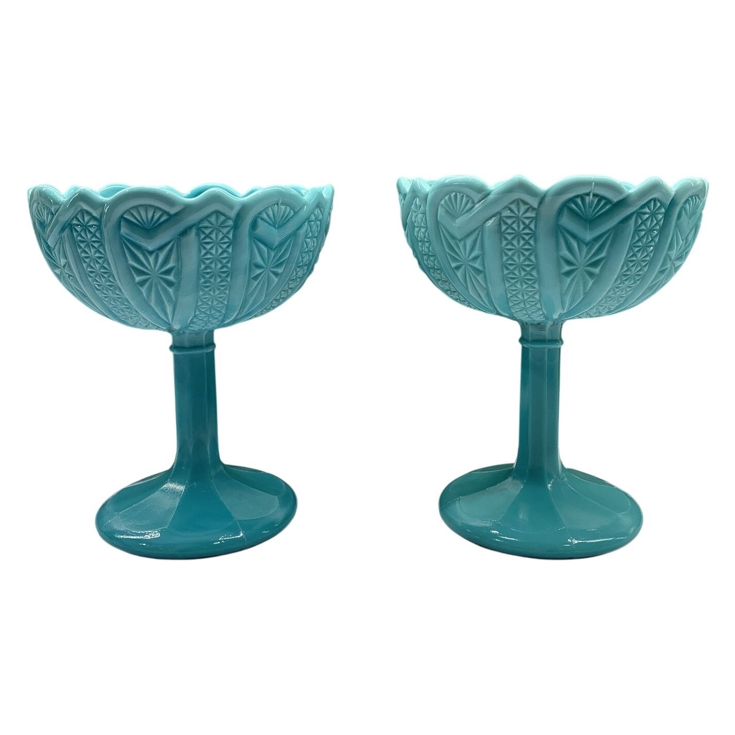 2 st Opalglas På Fot Flussglas Retro Mönster Dekorativ Inredning