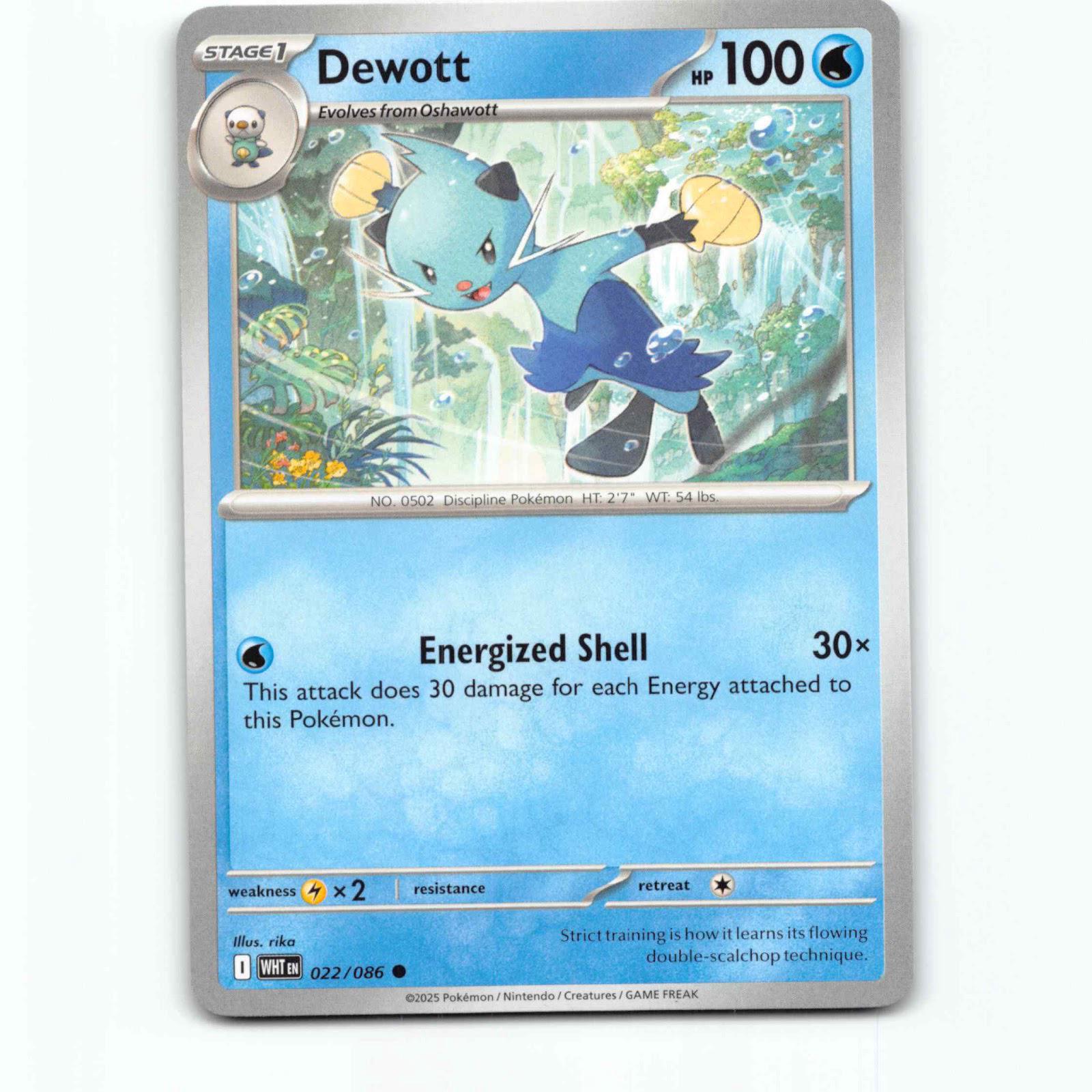 Dewott 022/086 Pokémon WHT EN White Flare Pokemon Kort Scarlet & Violet