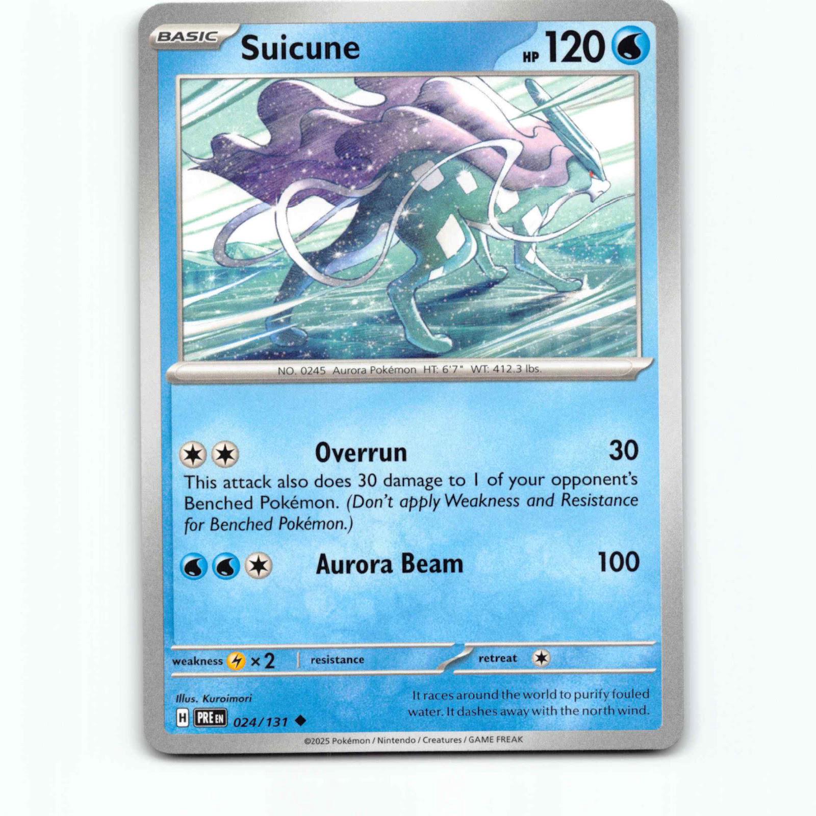 Suicune 024/131 Pokémon PRE EN Prismatic Evolutions Pokemon Kort Scarlet & Viole
