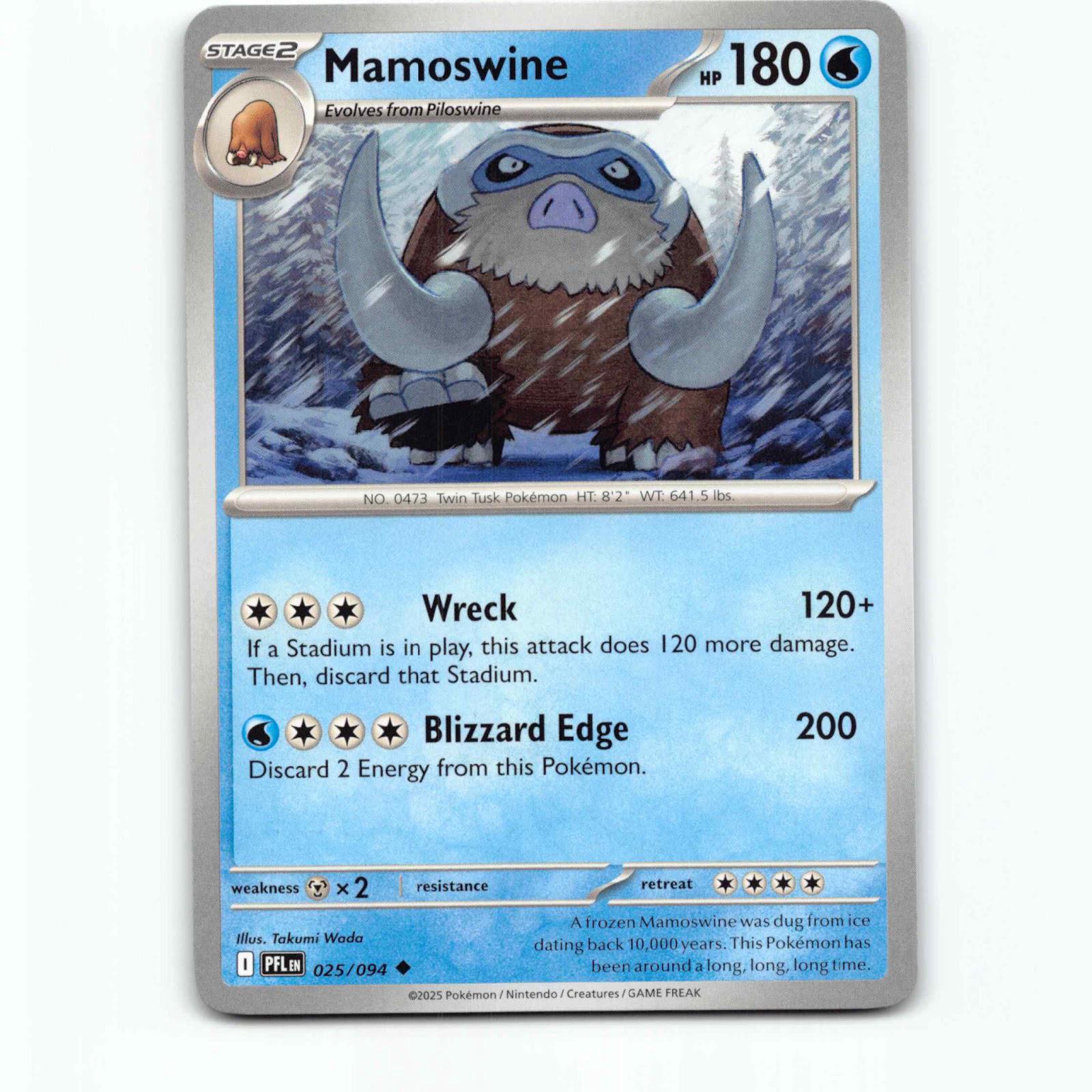 Mamoswine 025/094 Pokémon PFL EN Phantasmal Flames Pokemon Kort Mega Evolution