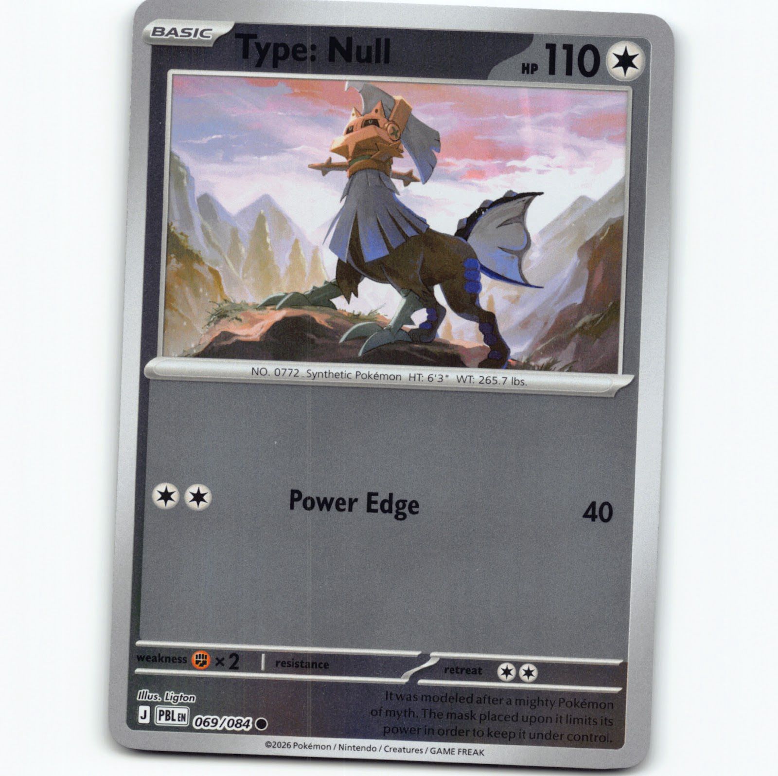 Pokémon Type: Null PBL EN 069/084 Reverse Holo Pokemon Kort Pitch Black Mega Evo