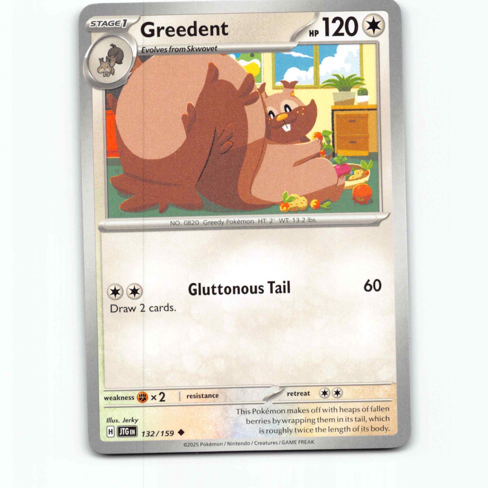 Greedent 132/159 Pokémon JTG EN Journey Together Pokemon Kort Scarlet & Violet