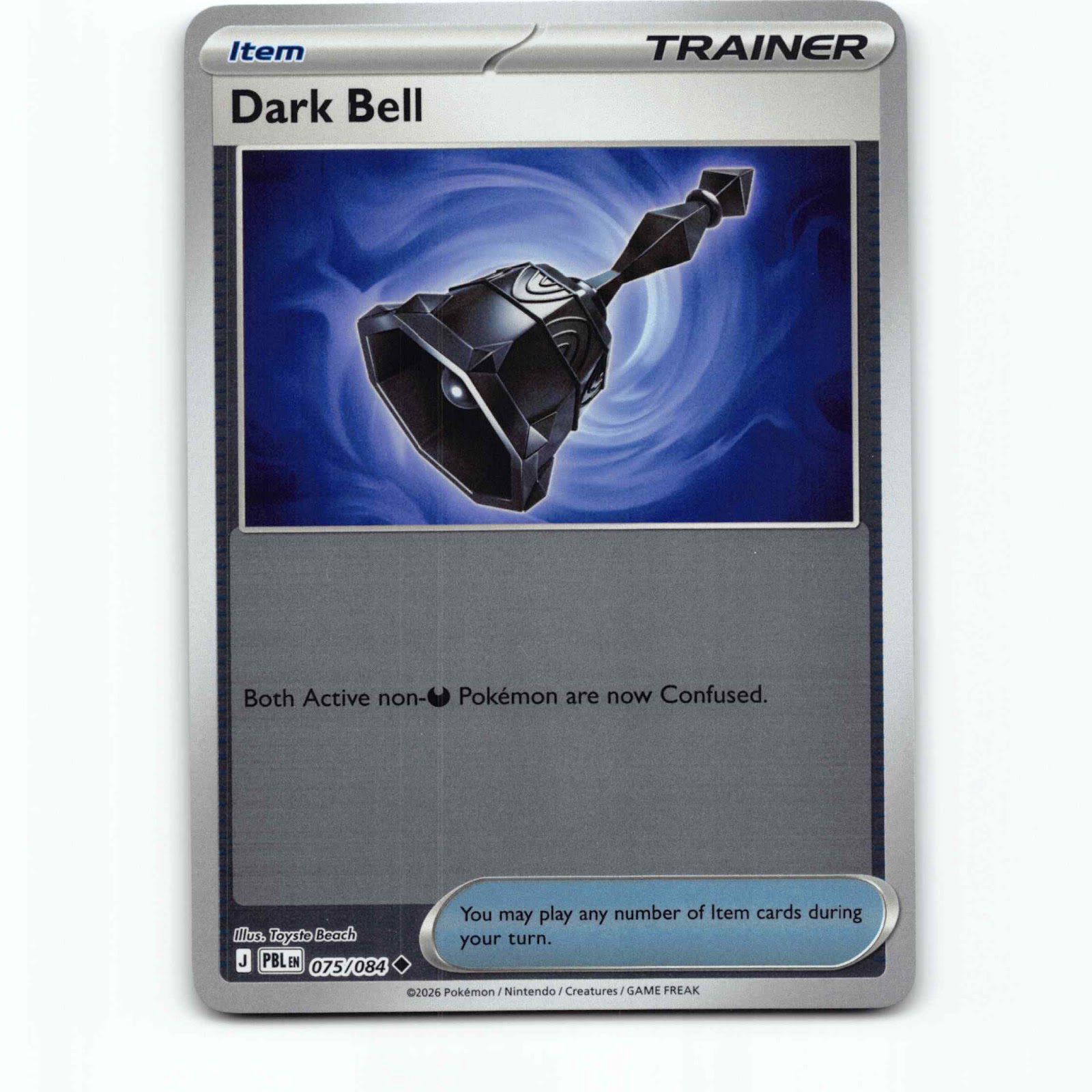 Dark Bell 075/084 Pokémon Reverse Holo PBL EN Pitch Black Pokemon Kort Mega Evol