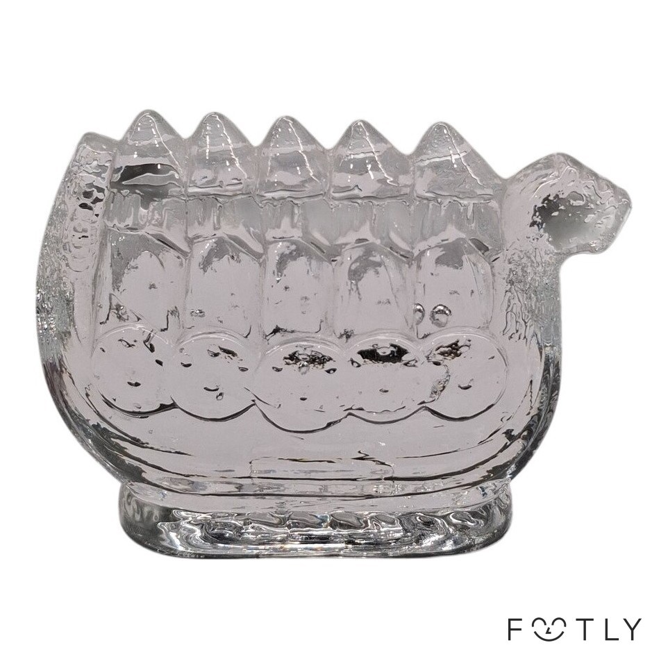 Lindshammar Glas Vikingaskepp Båt Transparent Vintage Retro Konstglas Sweden