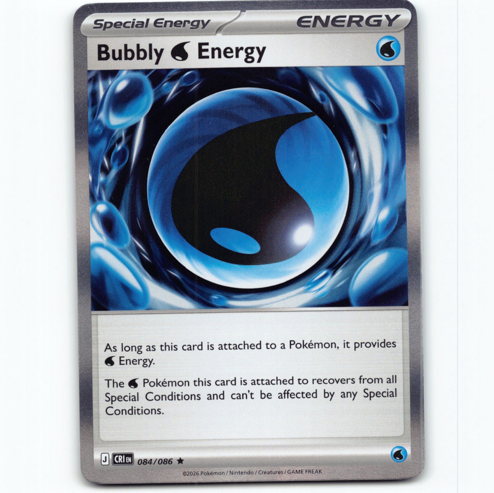 Pokémon Bubbly W Energy CRI EN 084/086 Holo Pokemon Kort Chaos Rising Mega Evolu