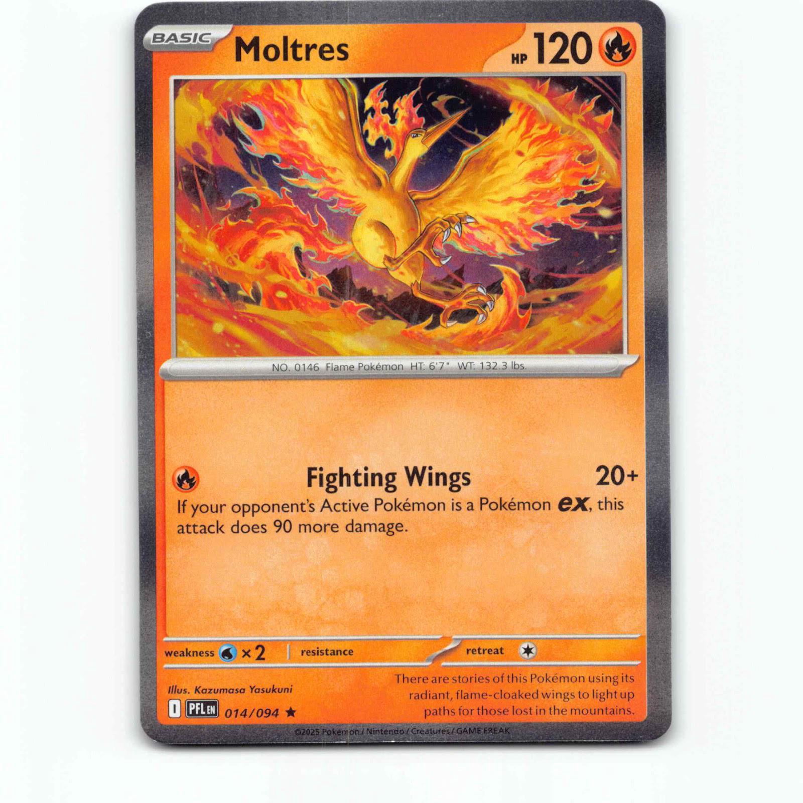 Moltres 14 Holo Pokémon PFL EN 014/094 Phantasmal Flames Pokemon Kort