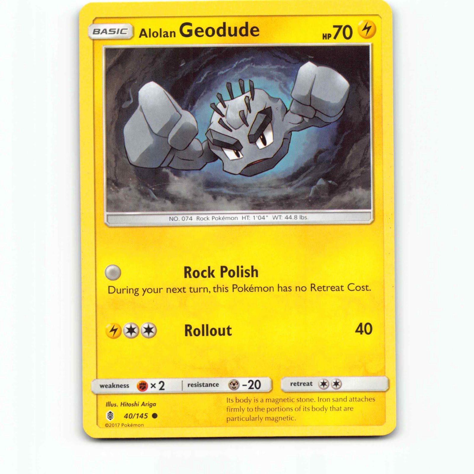 Alolan Geodude 40 Pokémon GRI EN 40/145 Guardians Rising Pokemon Kort Sun & Moon