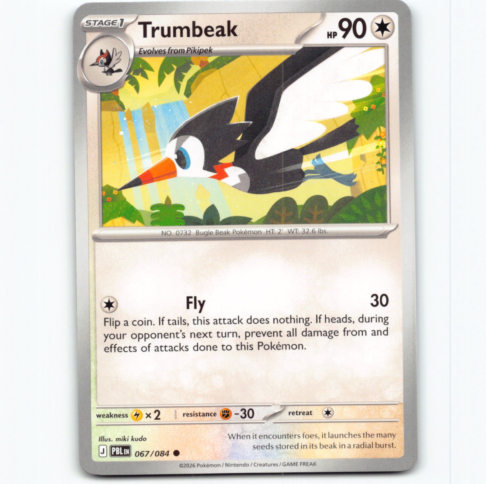 Pokémon Trumbeak PBL EN 067/094 Pokemon Kort Pitch Black Mega Evolution