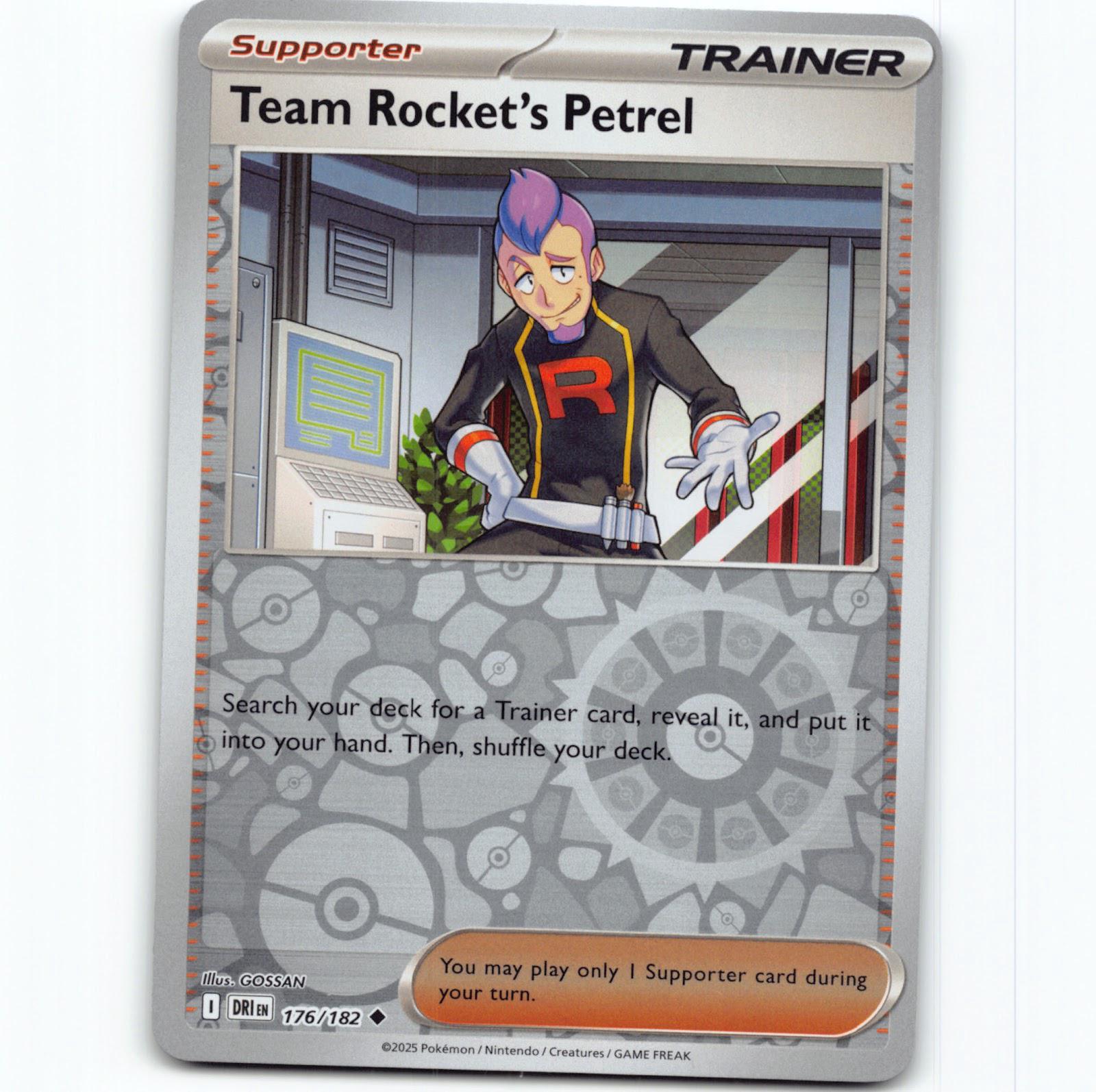 Pokémon Team Rocket's Petrel DRI EN 176/182 Reverse Holo Pokemon Kort Destined