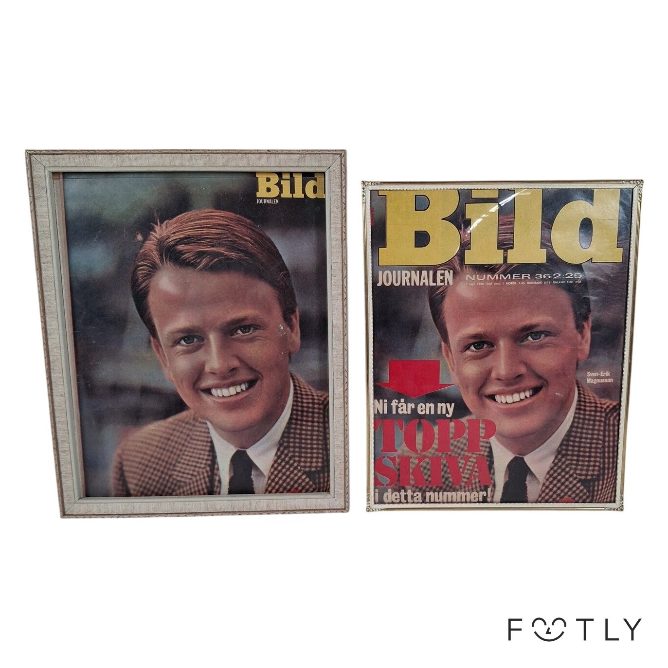 Ramar 2 st Bild Journalen Vintage Tidskrift Omslag Inramad 1960-tal Retro
