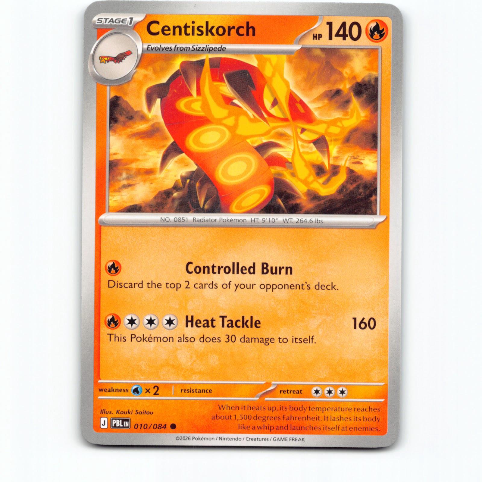 Centiskorch 010/084 Pokémon PBL EN Pitch Black Pokemon Kort Mega Evolution