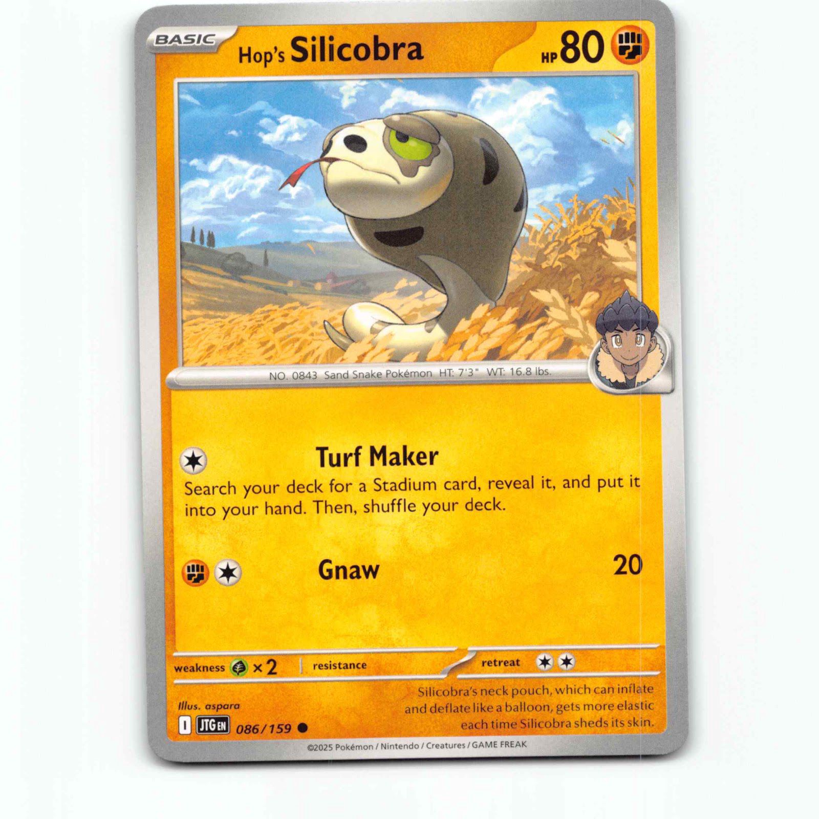 Hop's Silicobra 086/159 Pokémon JTG EN Journey Together Pokemon Kort Scarlet & V
