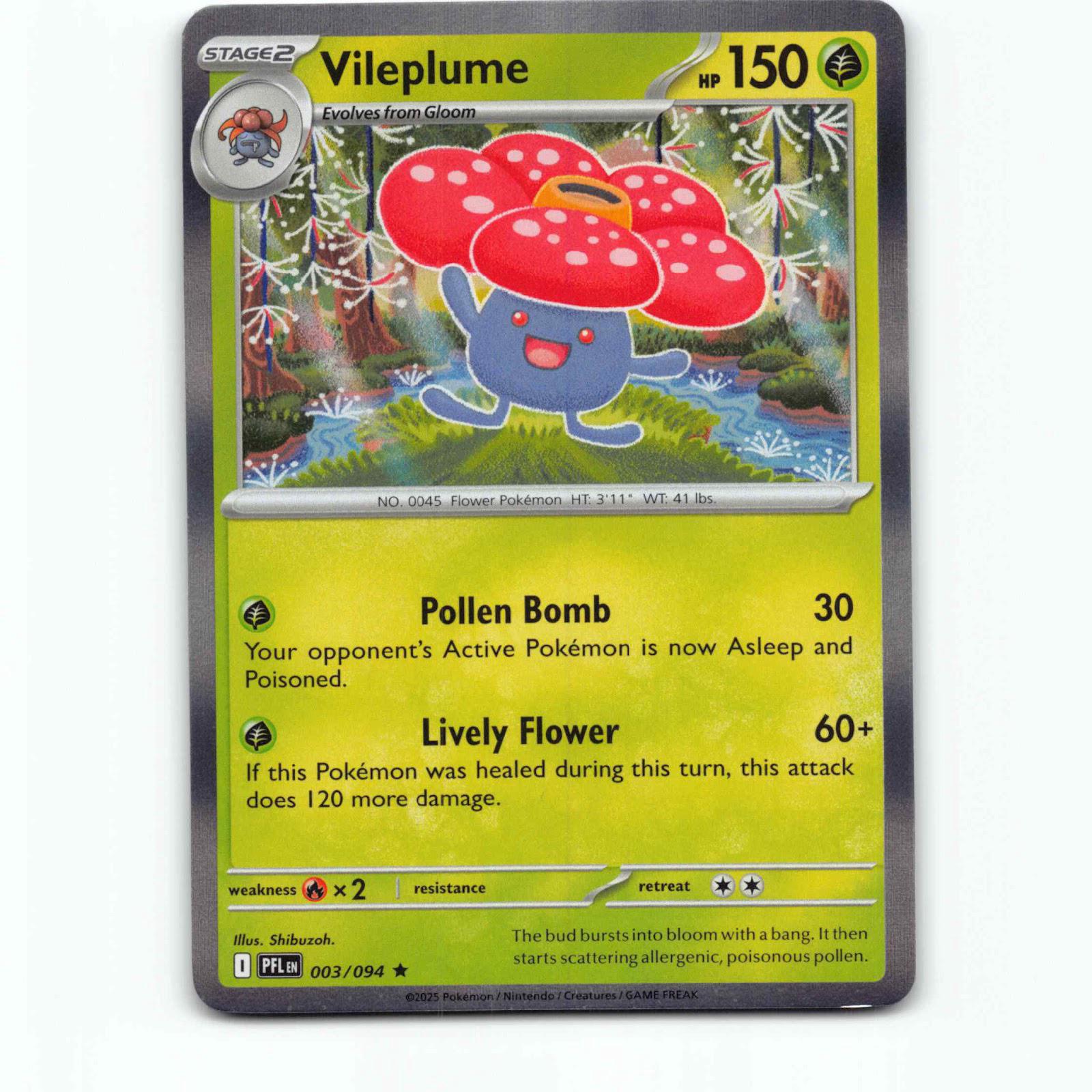 Vileplume 3 Holo Pokémon PFL EN 003/094 Phantasmal Flames Pokemon Kort