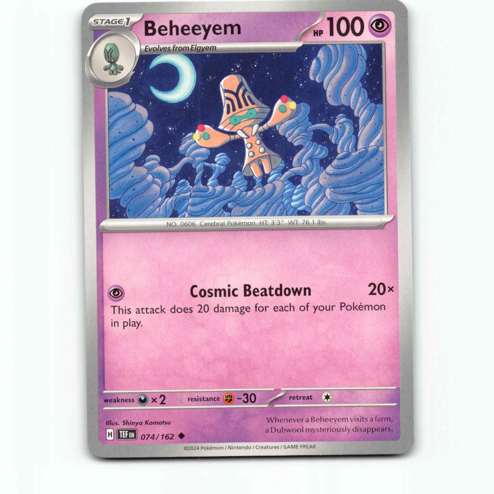 Beheeyem 074/162 Pokémon TEF EN Temporal Forces Pokemon Kort Scarlet & Violet