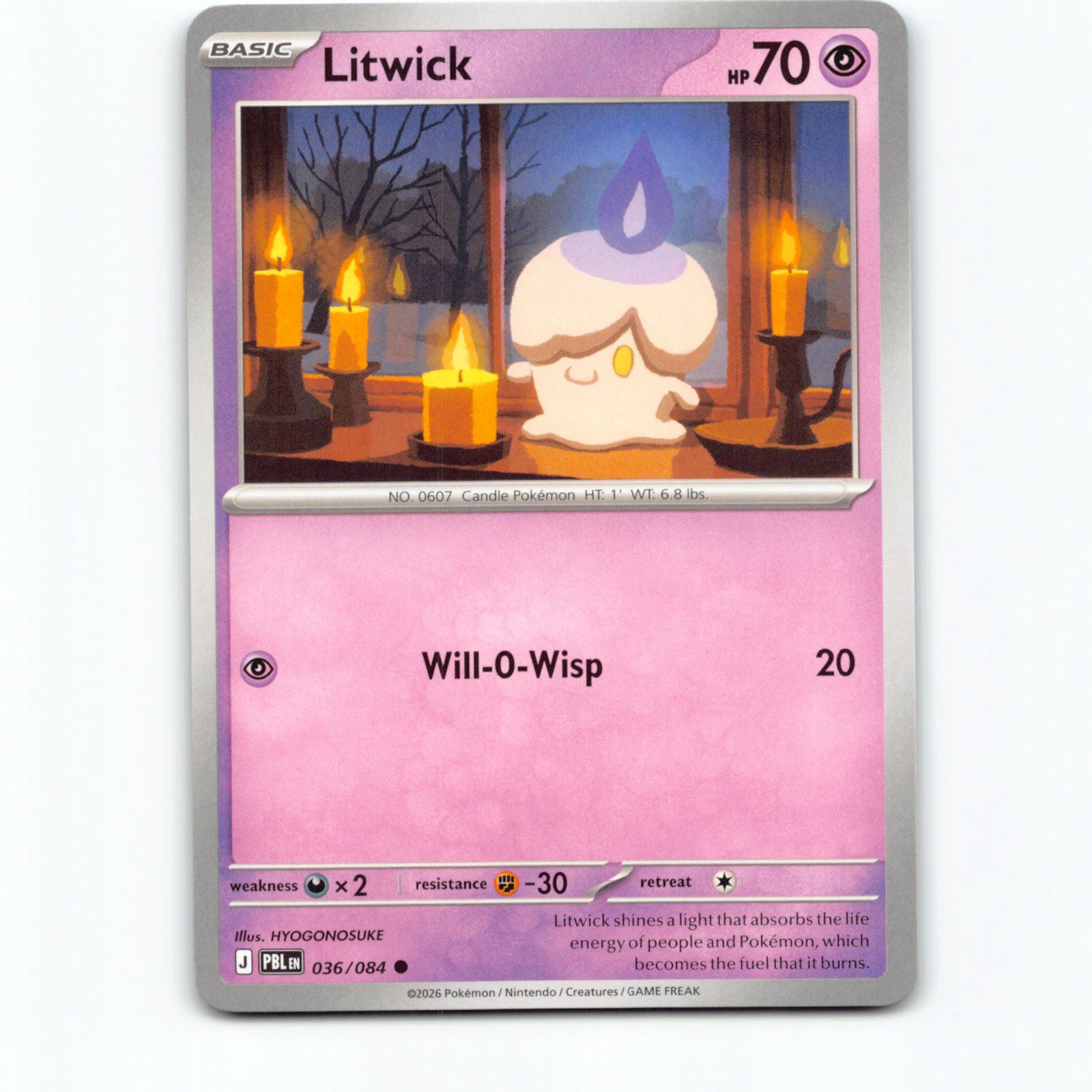 Pokémon Litwick PBL EN 036/084 Pokemon Kort Pitch Black Mega Evolution