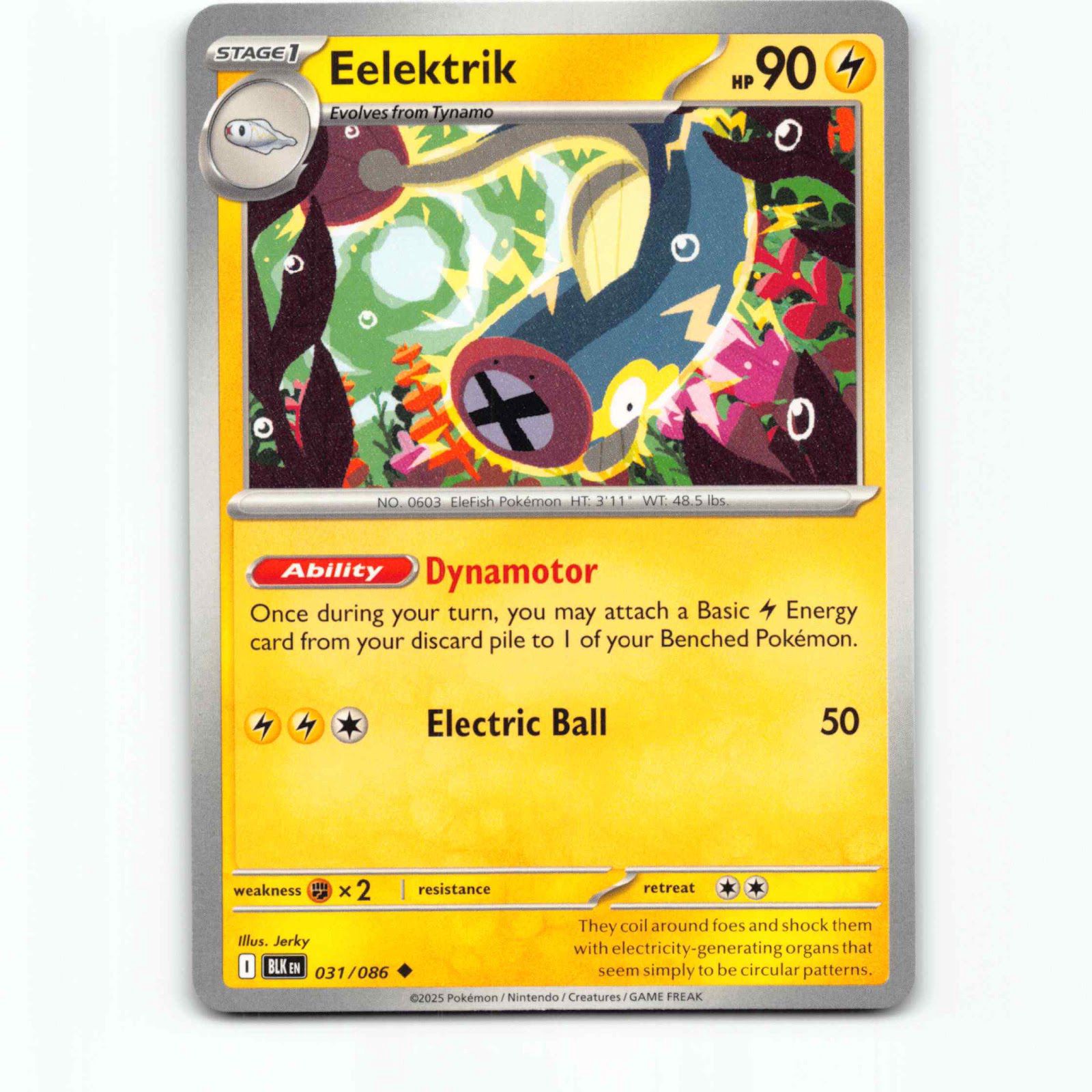 Eelektrik 031/086 Pokémon BLK EN Black Bolt Pokemon Kort Scarlet & Violet