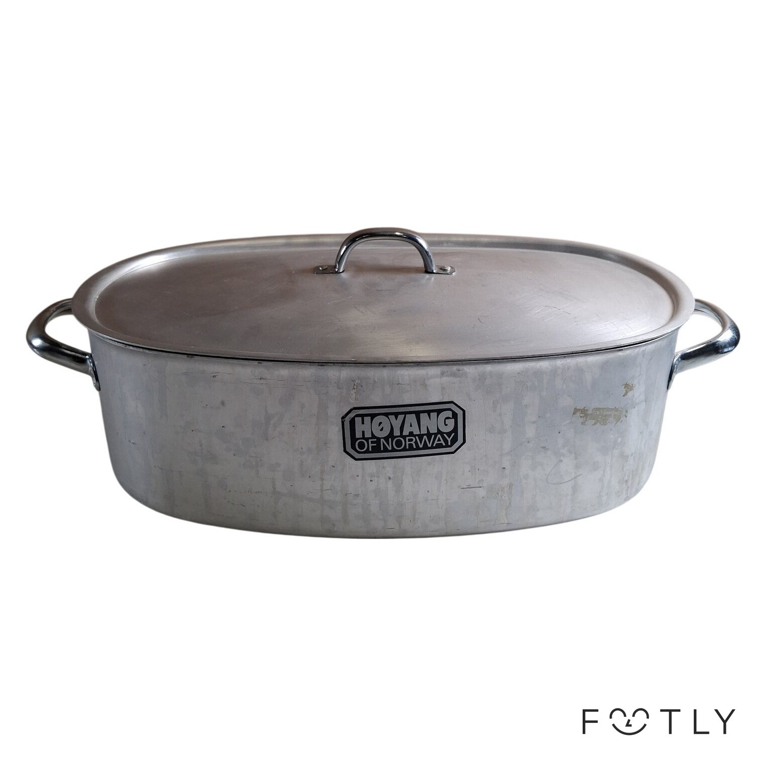 Hoyang Of Norway Fiskgryta Aluminium Oval Kastrull Med Lock Ånginsats Vintage