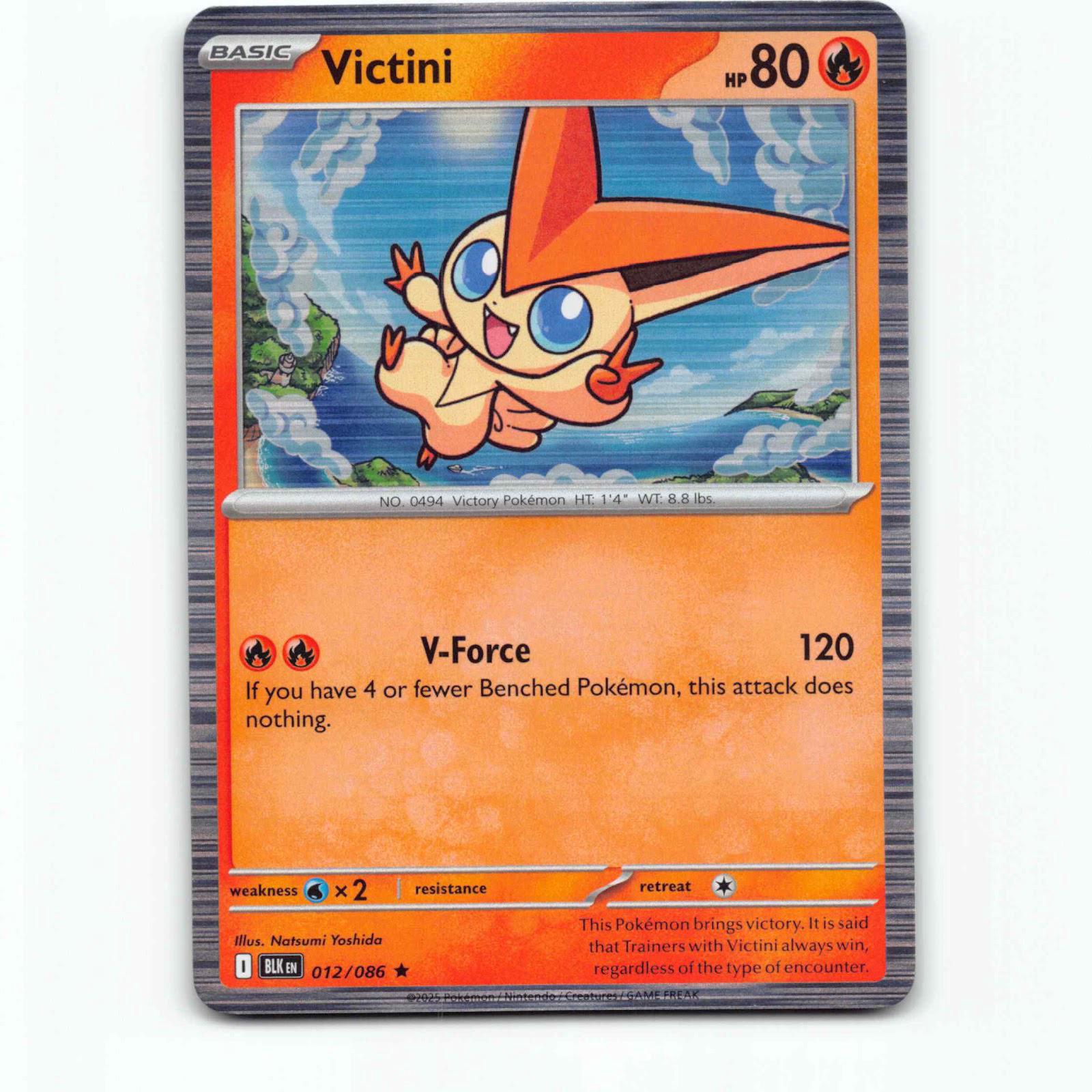 Victini 12 Holo Pokémon BLK EN 012/086 Black Bolt Pokemon Kort Scarlet & Violet