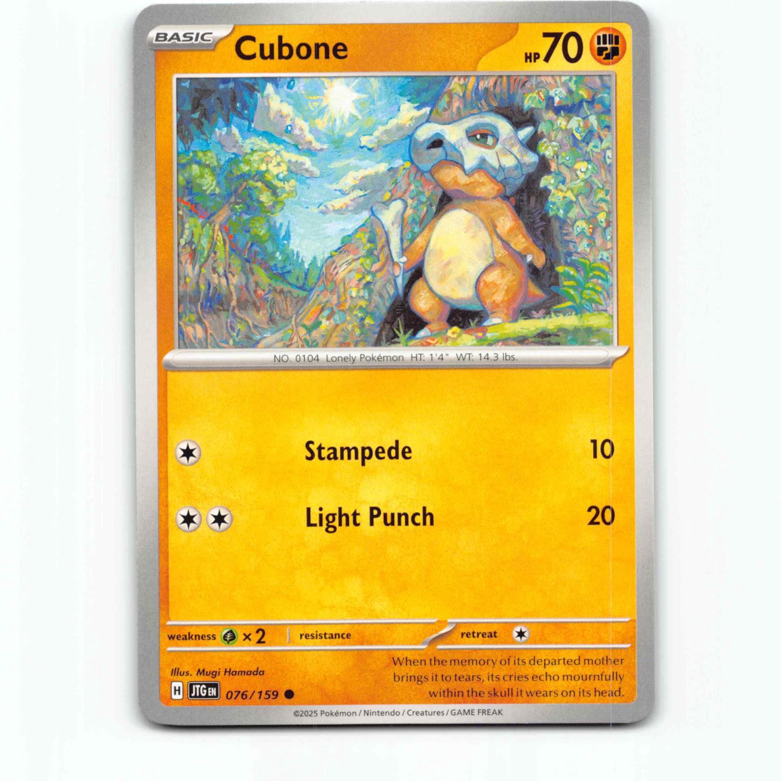Cubone 076/159 Pokémon JTG EN Journey Together Pokemon Kort Scarlet & Violet