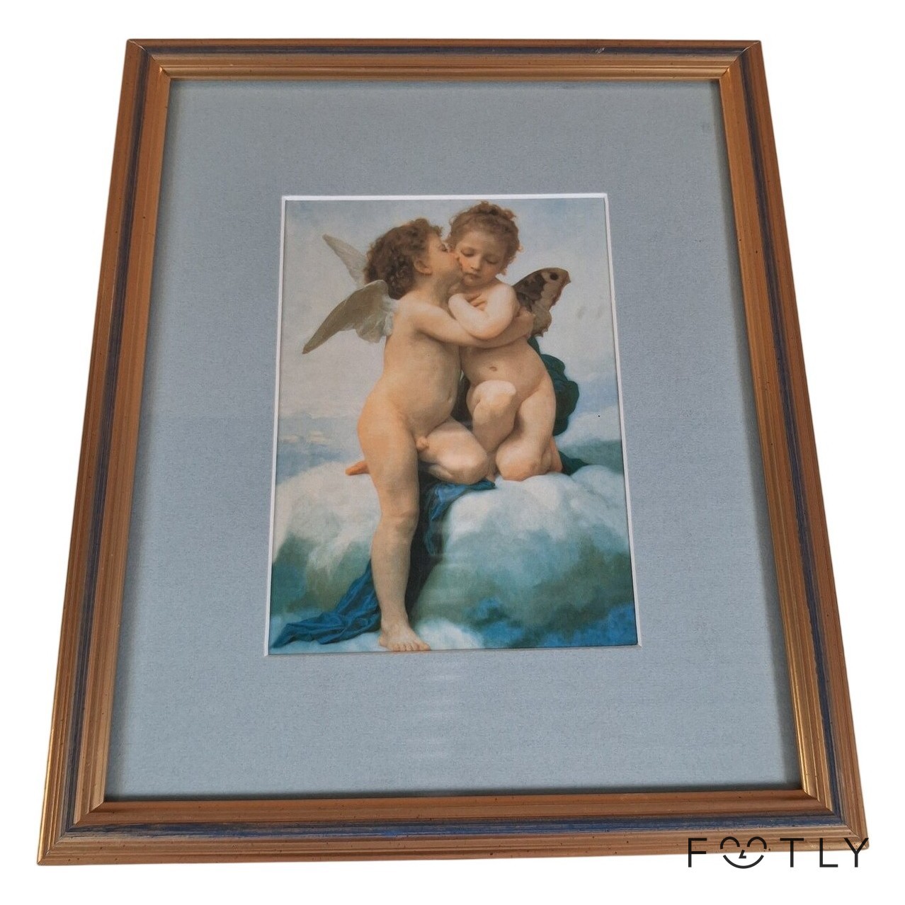 Tavla Änglar Konsttryck Ramad Bild Vintage Amor Putto Väggprydnad