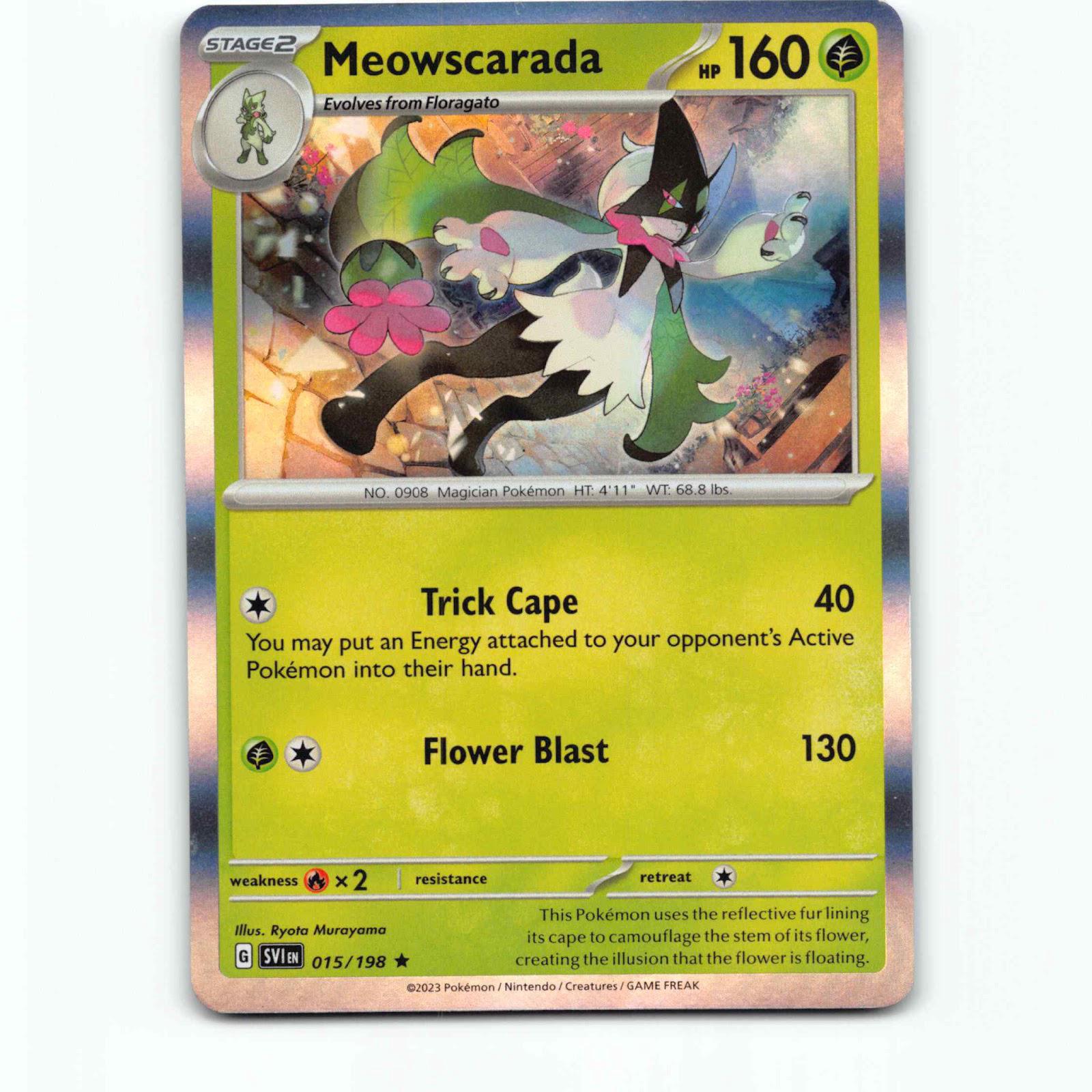 Meowscarada 15 Holo Pokémon SVI EN 015/198 Scarlet & Violet Pokemon Kort