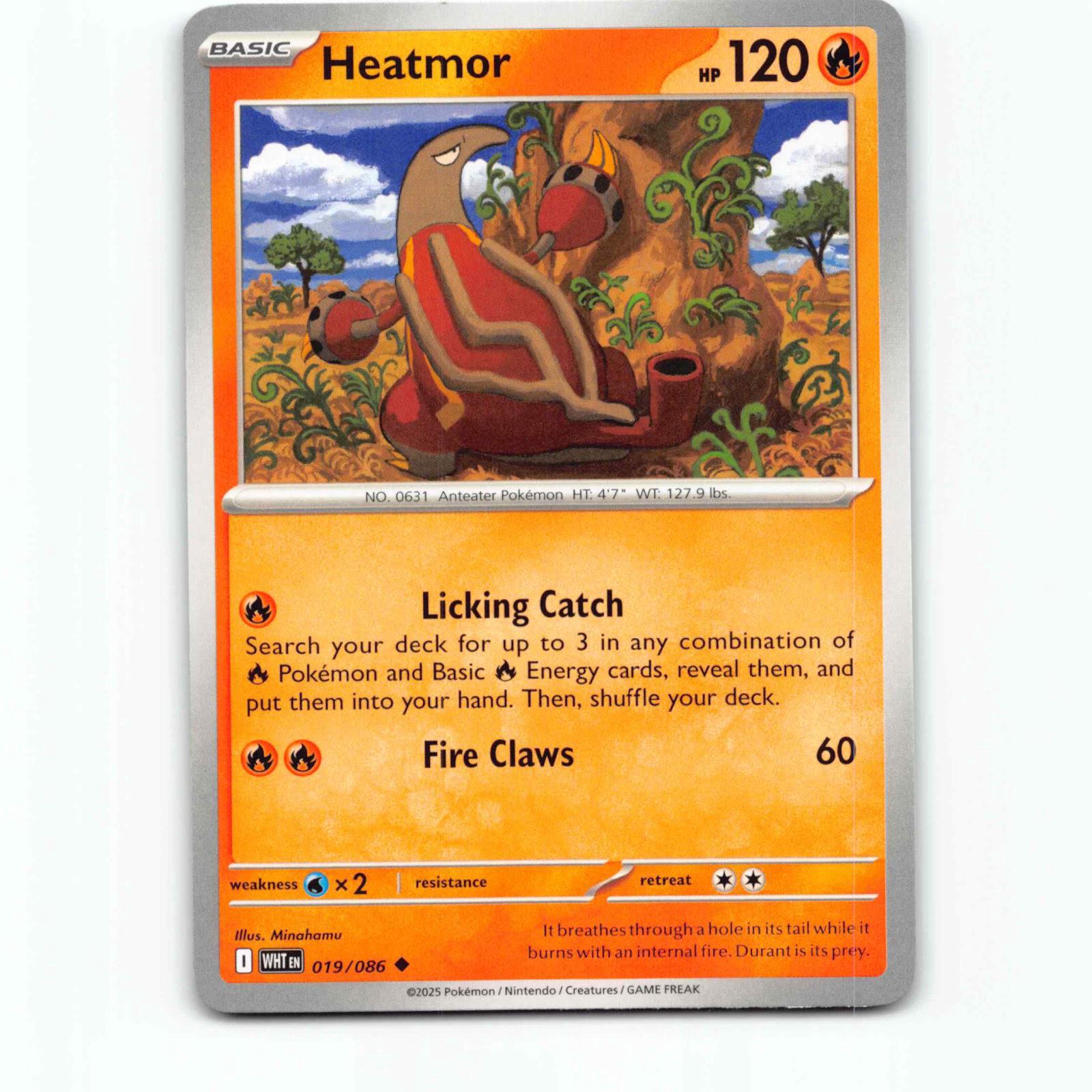 Heatmor 019/086 Pokémon WHT EN White Flare Pokemon Kort Scarlet & Violet