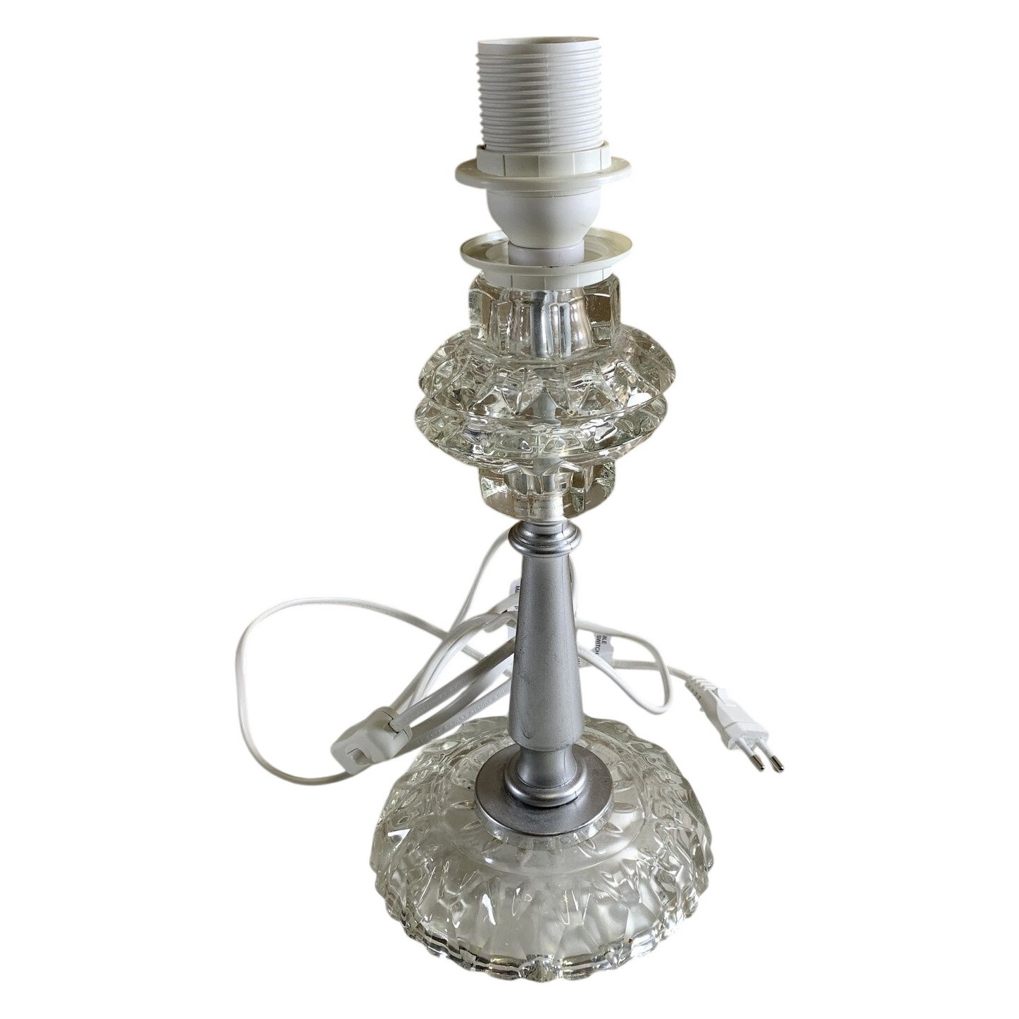 Bordslampa i Glas Design Pressglas Lampa Vintage Glaslampa Lamp