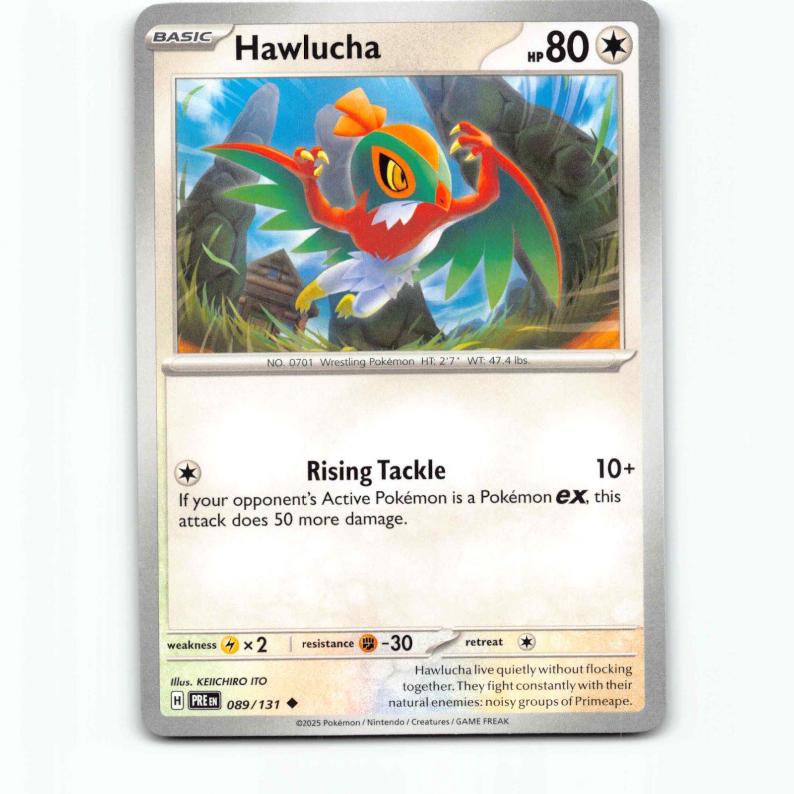 Hawlucha 089/131 Pokémon PRE EN Prismatic Evolutions Pokemon Kort Scarlet & Viol