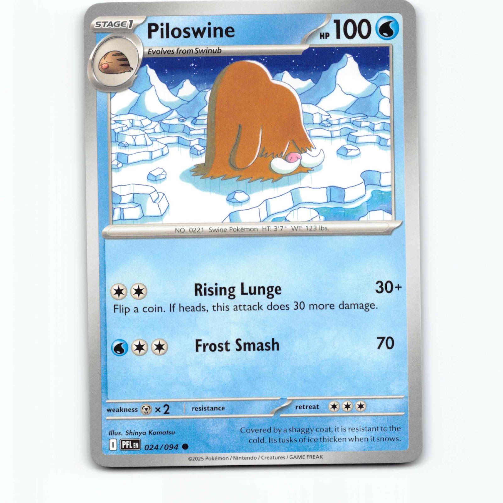 Piloswine 024/094 Pokémon PFL EN Phantasmal Flames Pokemon Kort Mega Evolution