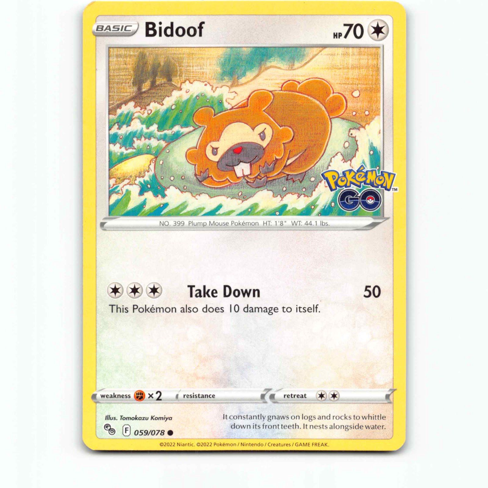 Bidoof 59 Pokémon PGO EN 059/078 Pokémon GO Pokemon Kort Sword & Shield