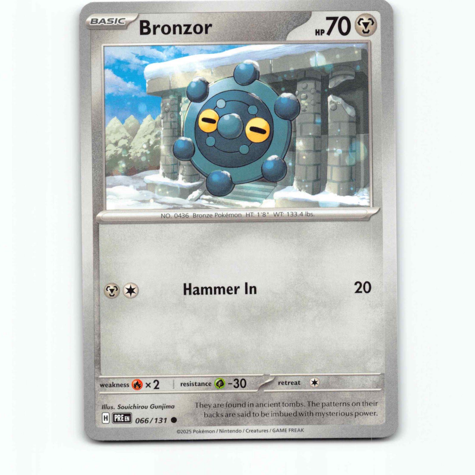 Bronzor 66 Pokémon PRE EN 066/131 Prismatic Evolutions Pokemon Kort